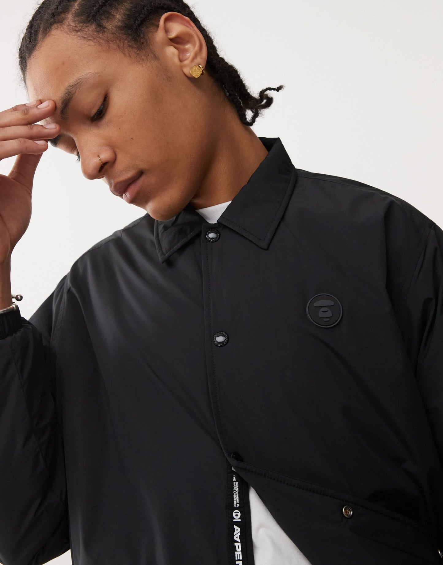 Aape By A Bathing Ape logo coach jacket in black - ASOS Sample Sale EU Store