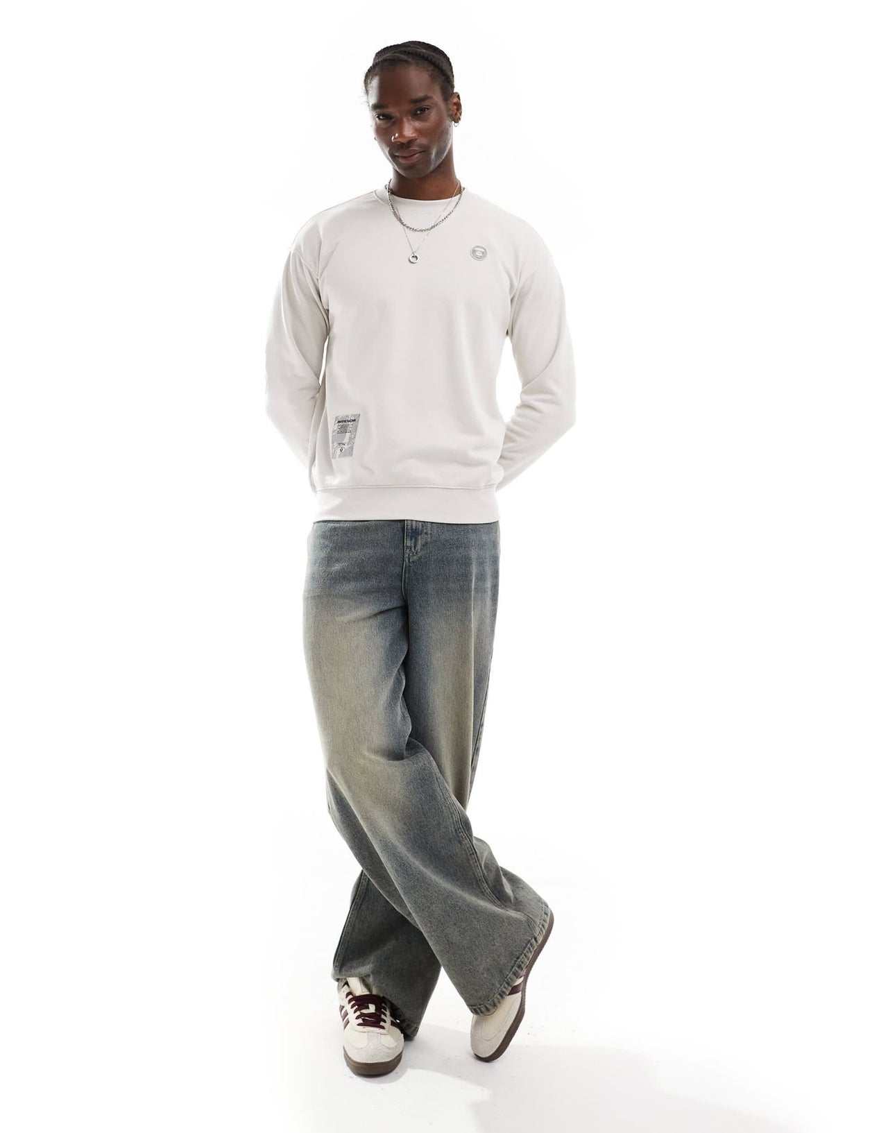 Aape by A Bathing Ape logo knit jumper in grey - ASOS Sample Sale EU Store