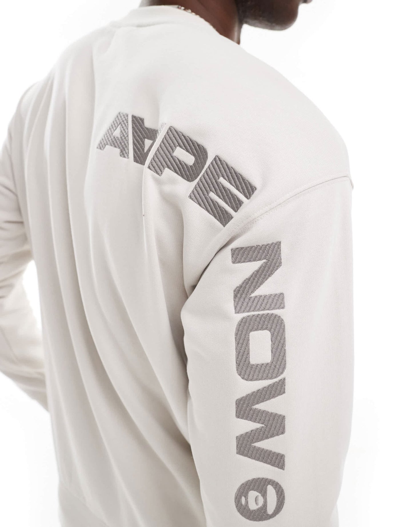 Aape by A Bathing Ape logo knit jumper in grey - ASOS Sample Sale EU Store