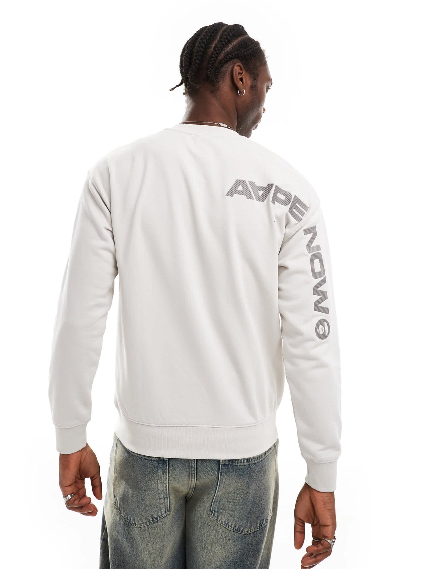 Aape by A Bathing Ape logo knit jumper in grey - ASOS Sample Sale EU Store