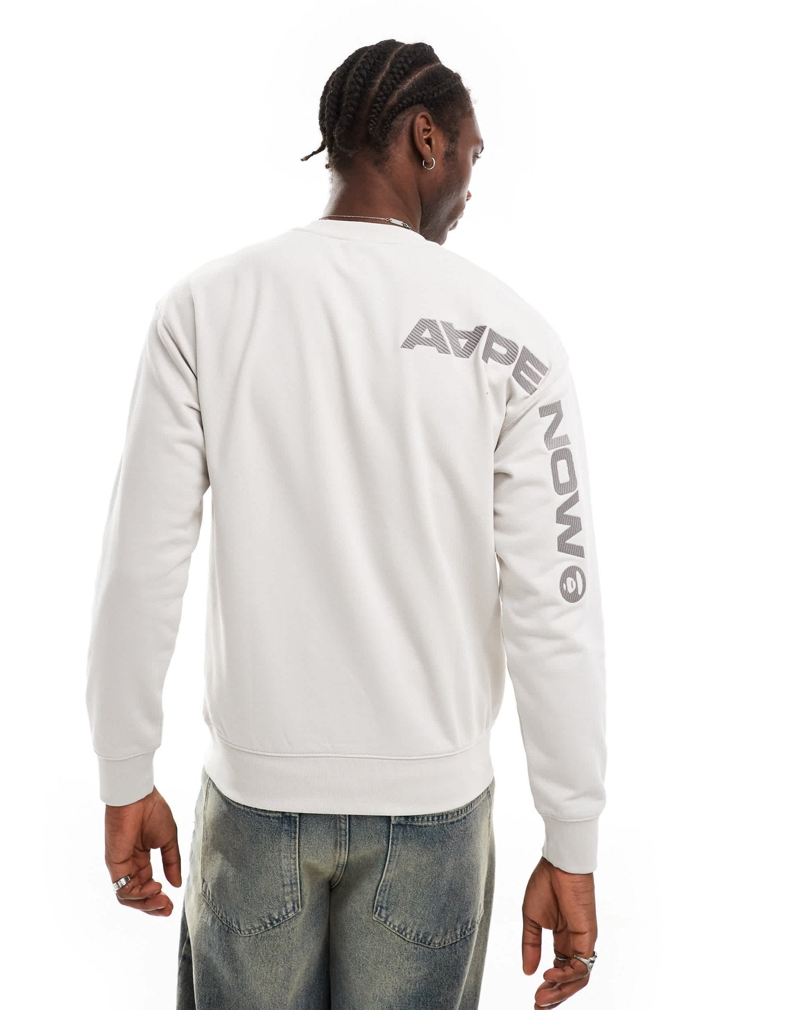 Aape by A Bathing Ape logo knit jumper in grey - ASOS Sample Sale EU Store