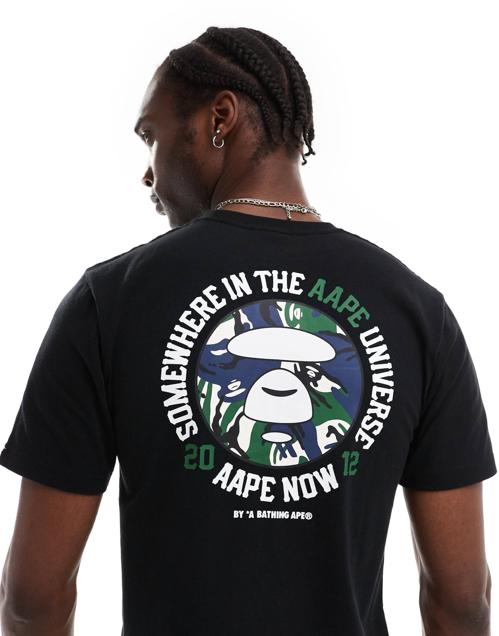 Aape By A Bathing Ape logo t-shirt with camo back print in black - ASOS Sample Sale EU Store