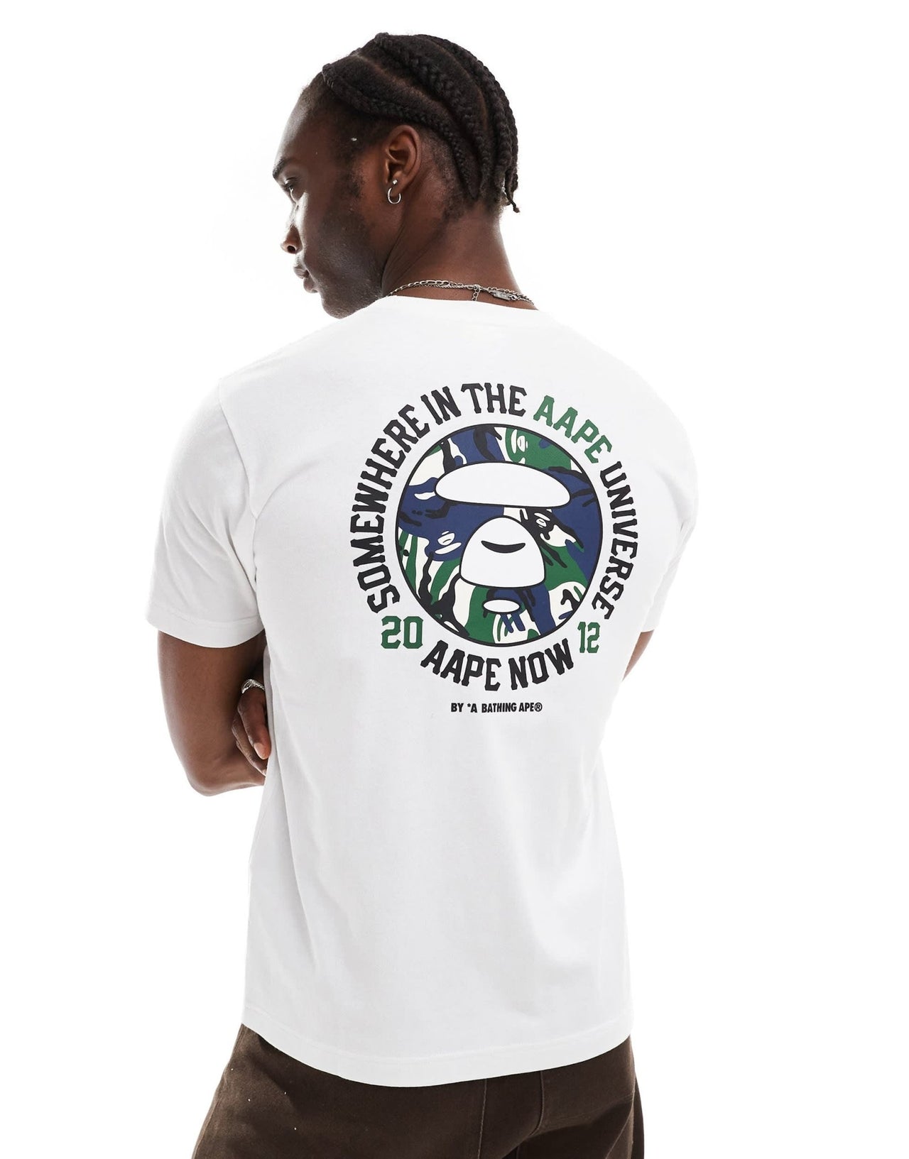 Aape By A Bathing Ape logo t-shirt with camo back print in white - ASOS Sample Sale EU Store