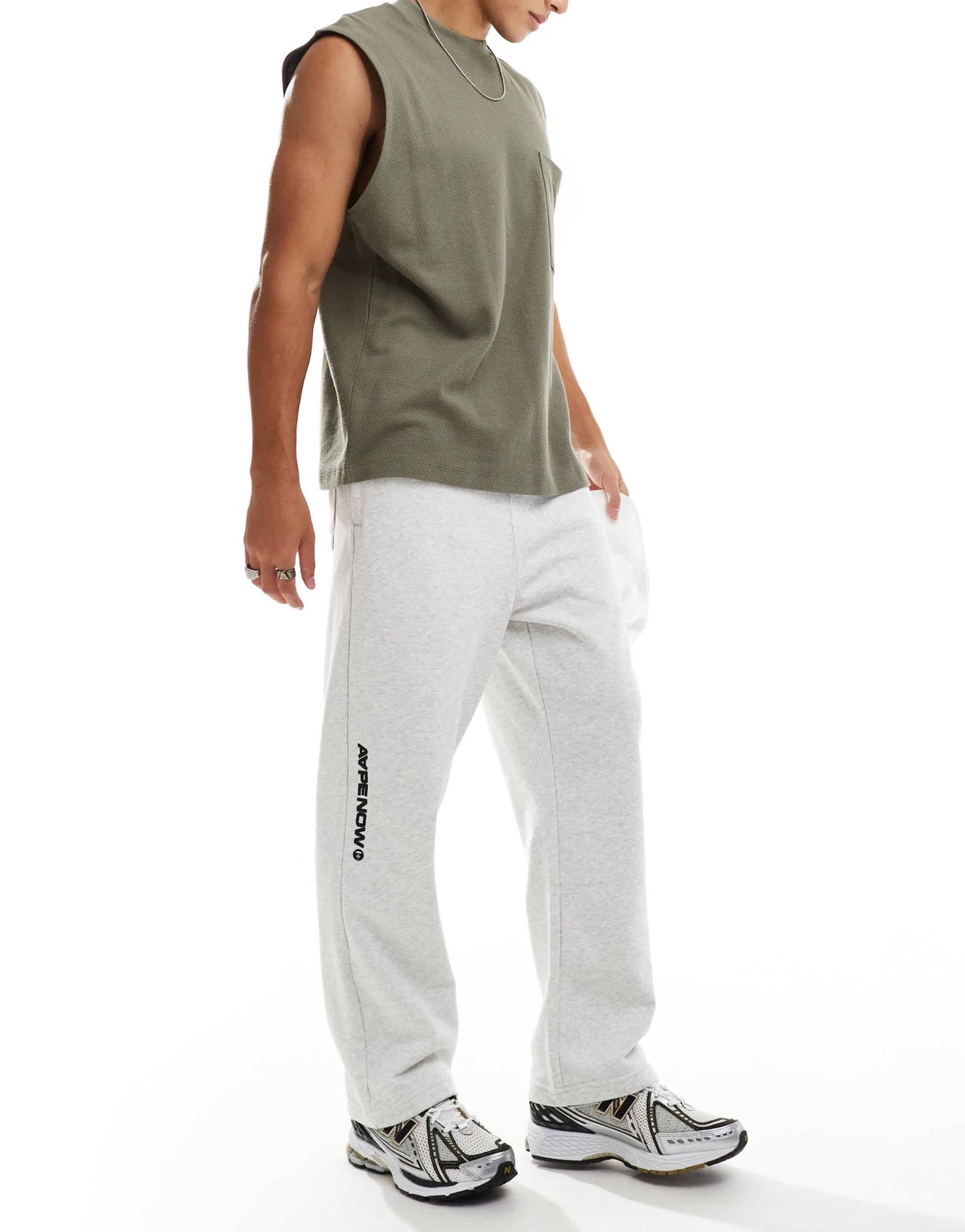 Aape By A Bathing Ape logo tapered joggers in grey marl - ASOS Sample Sale EU Store