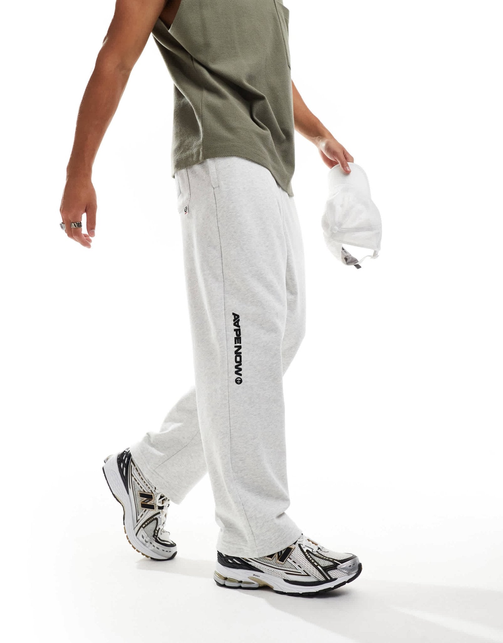 Aape By A Bathing Ape logo tapered joggers in grey marl - ASOS Sample Sale EU Store