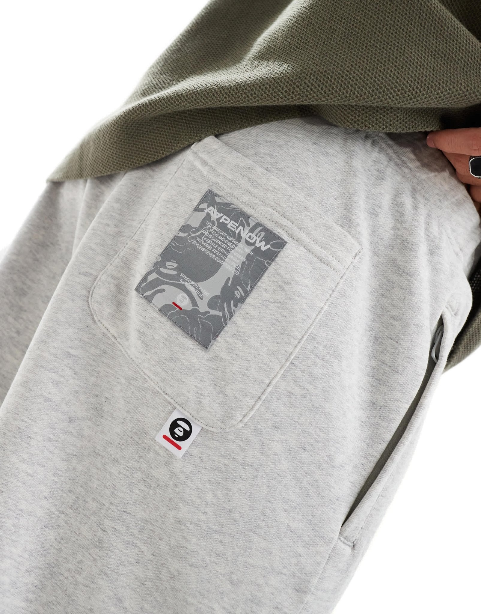 Aape By A Bathing Ape logo tapered joggers in grey marl - ASOS Sample Sale EU Store