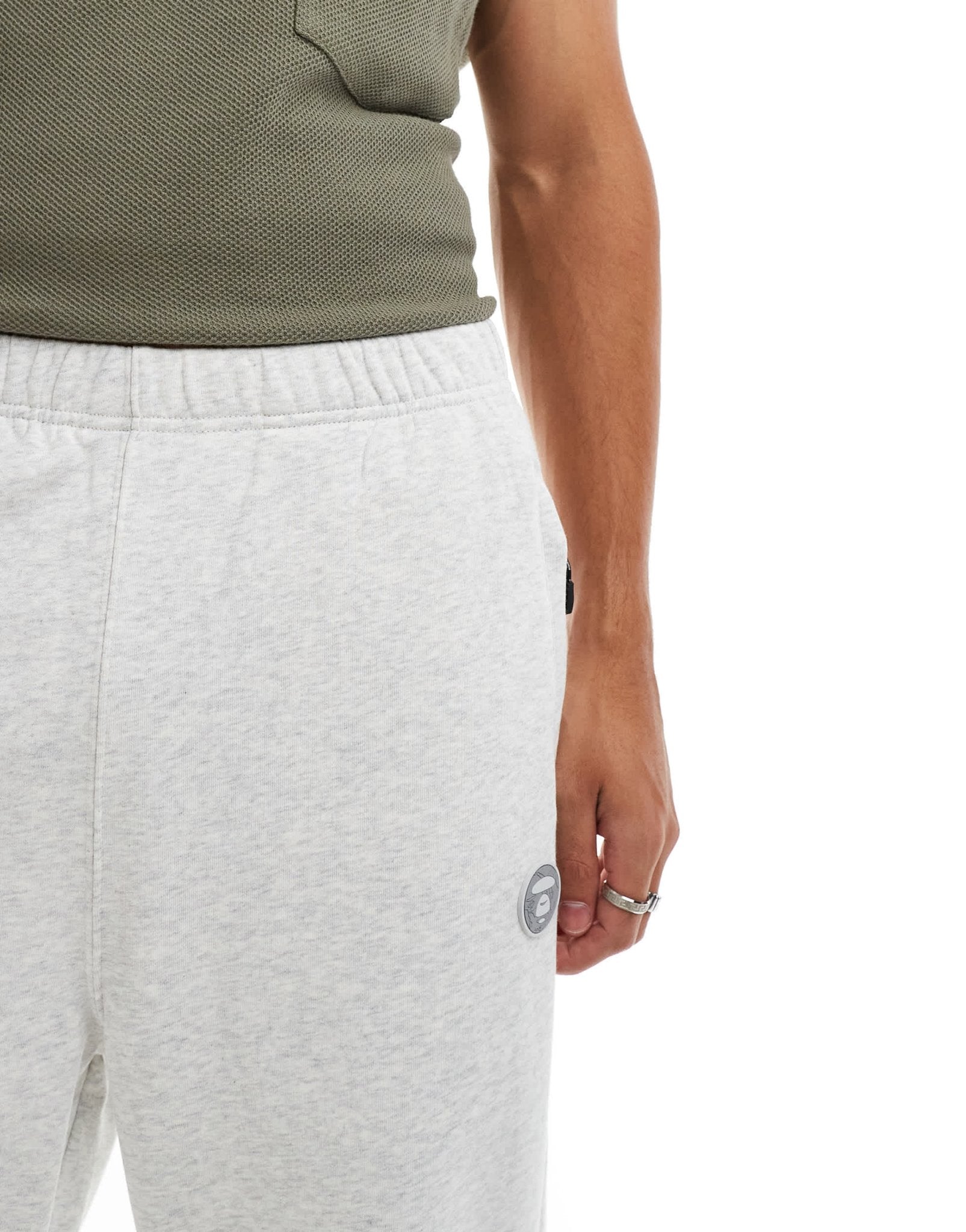 Aape By A Bathing Ape logo tapered joggers in grey marl - ASOS Sample Sale EU Store