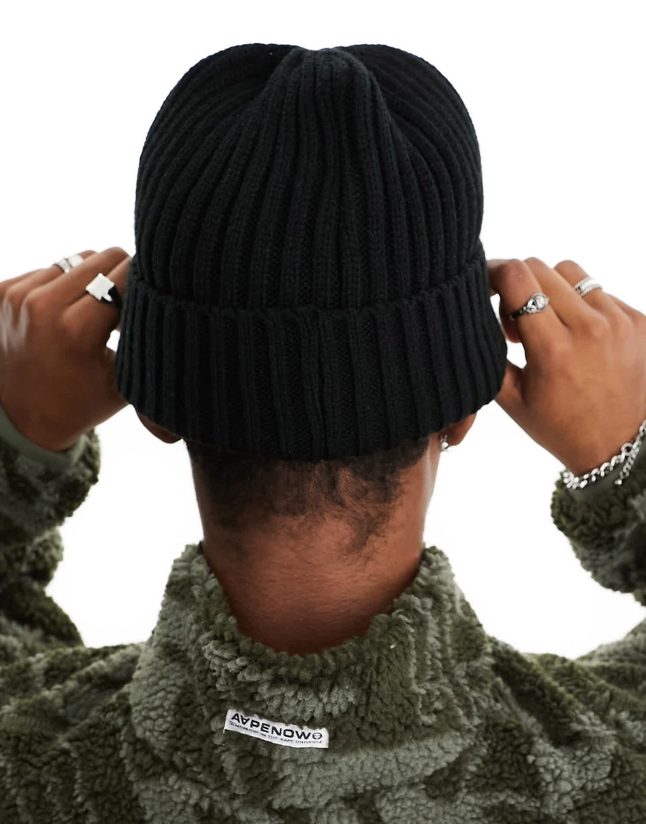 Aape By A Bathing Ape ribbed beanie in black - ASOS Sample Sale EU Store