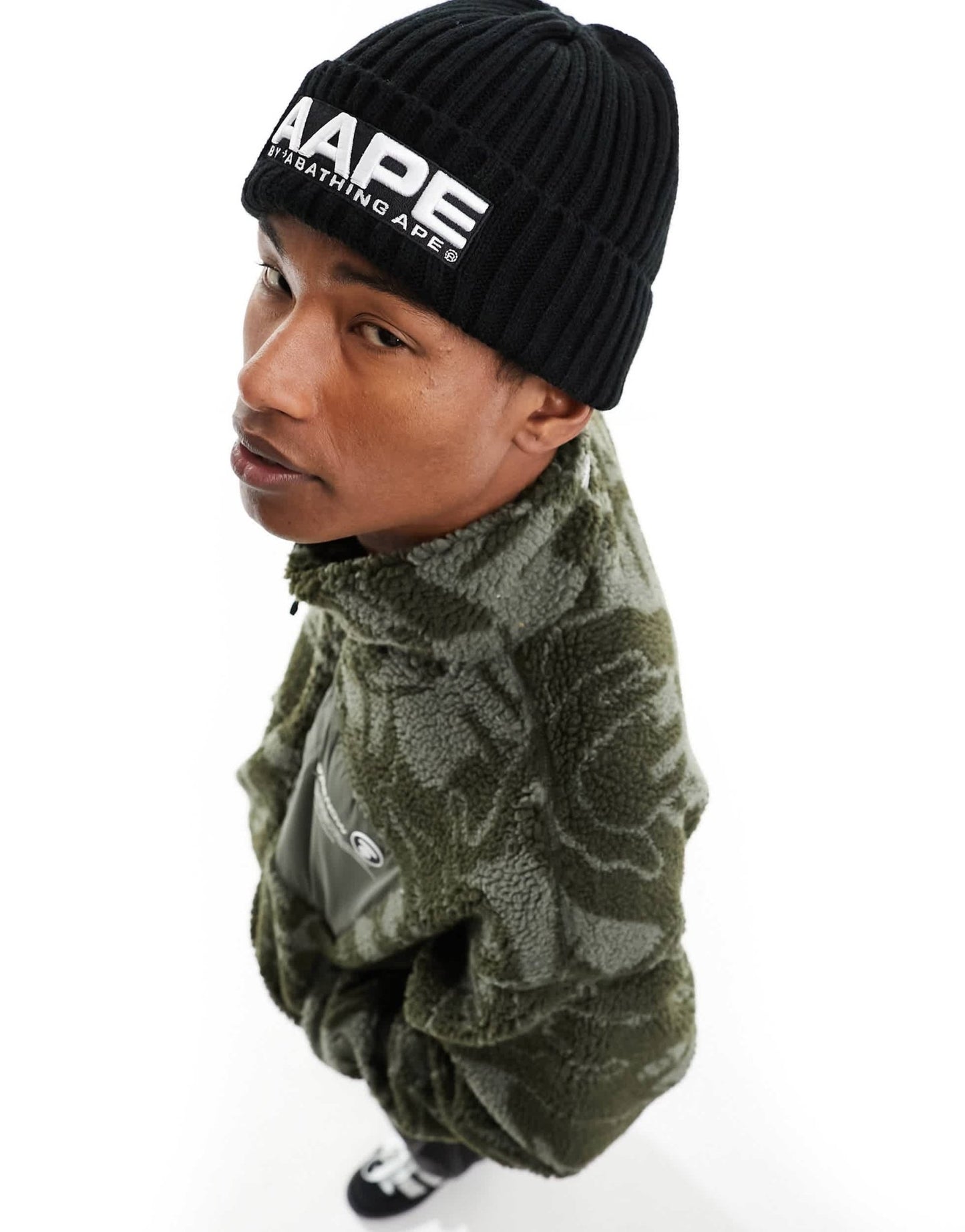 Aape By A Bathing Ape ribbed beanie in black - ASOS Sample Sale EU Store