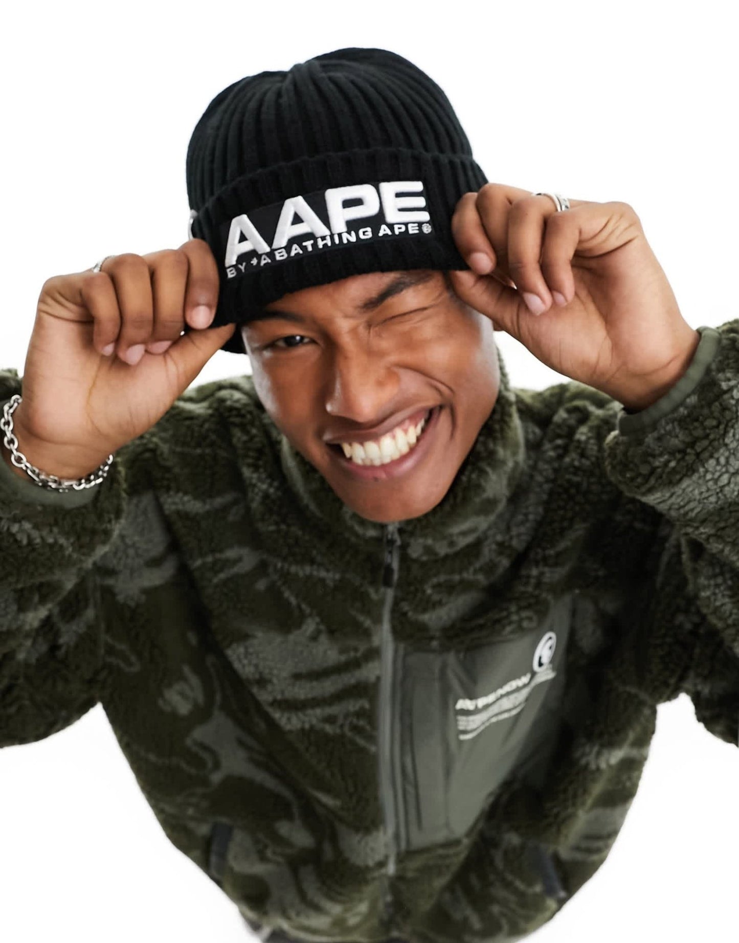 Aape By A Bathing Ape ribbed beanie in black - ASOS Sample Sale EU Store