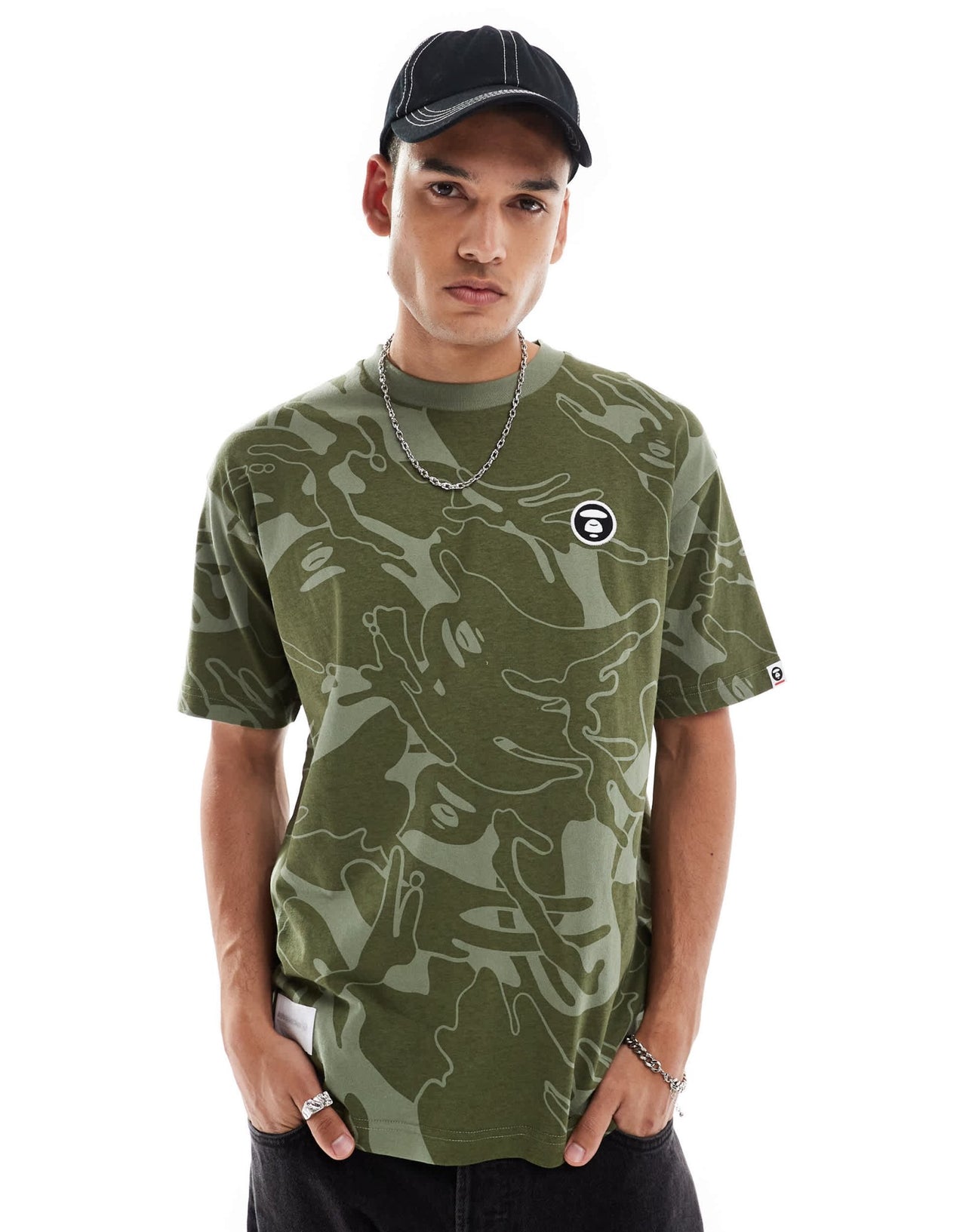 Aape By A Bathing Ape short sleeve t-shirt in green camo - ASOS Sample Sale EU Store