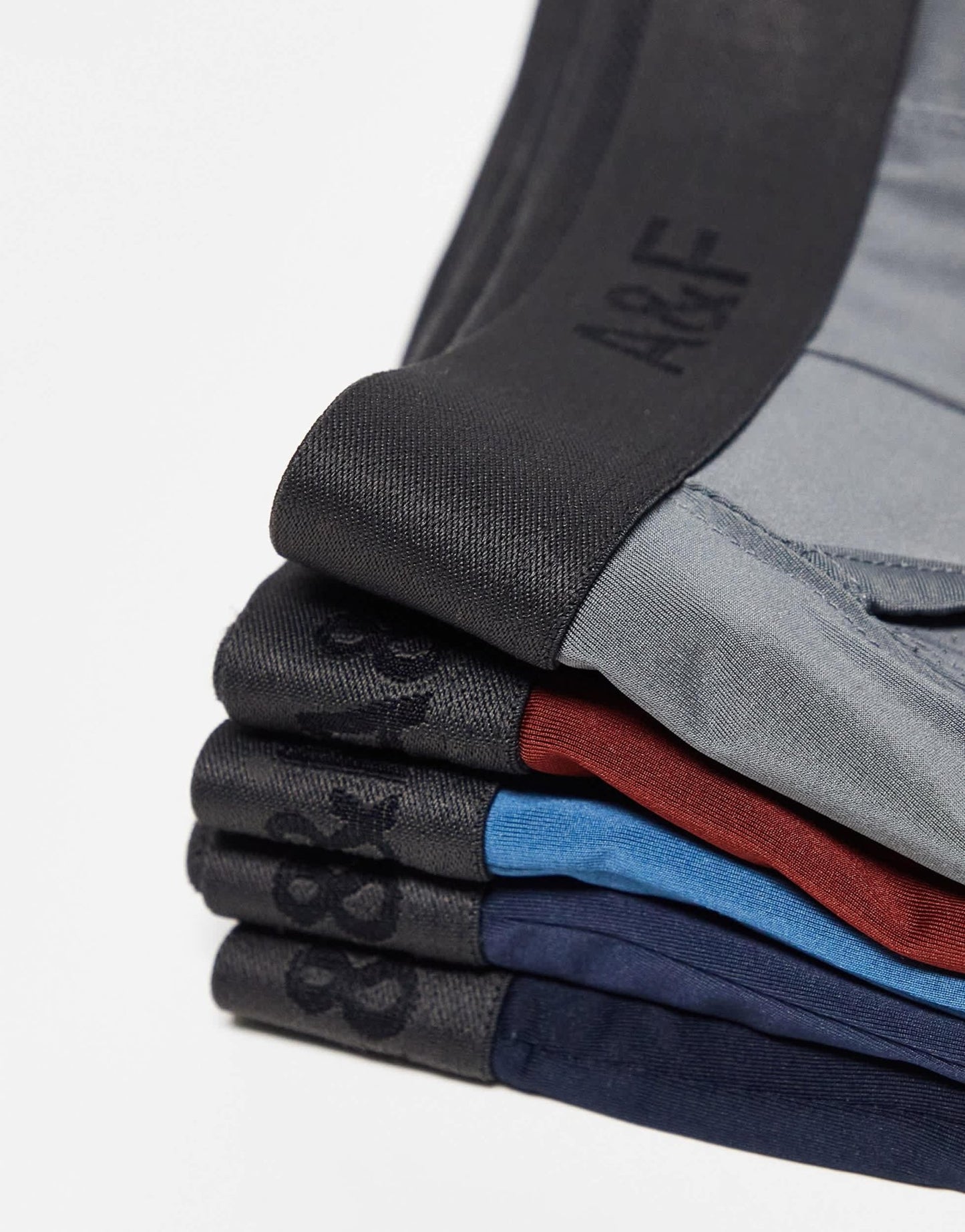 Abercrombie & Fitch 5 - pack trunks with contrast waistband in grey/red/blue - ASOS Sample Sale EU Store
