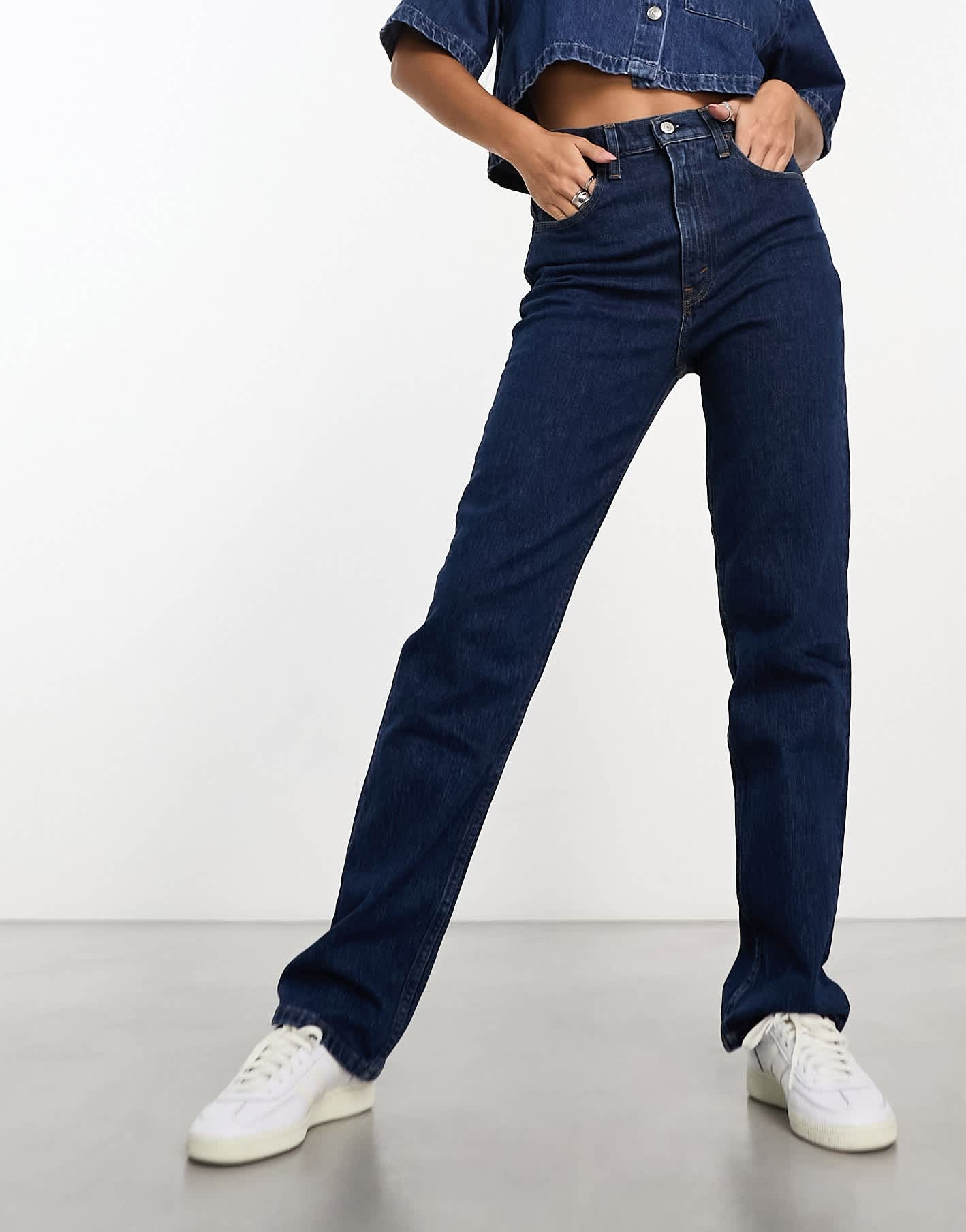 Abercrombie & Fitch 90s straight fit jeans in dark wash blue - ASOS Sample Sale EU Store