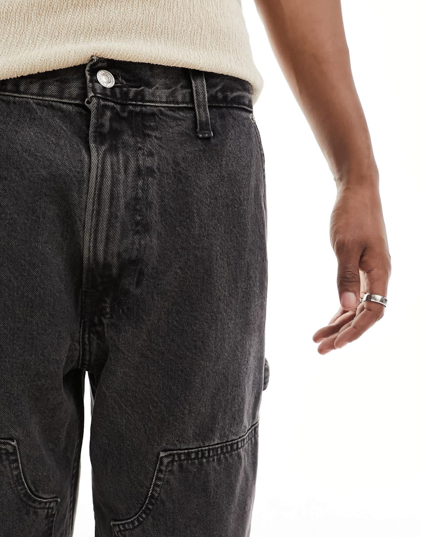 Abercrombie & Fitch baggy carpenter jeans in black - ASOS Sample Sale EU Store