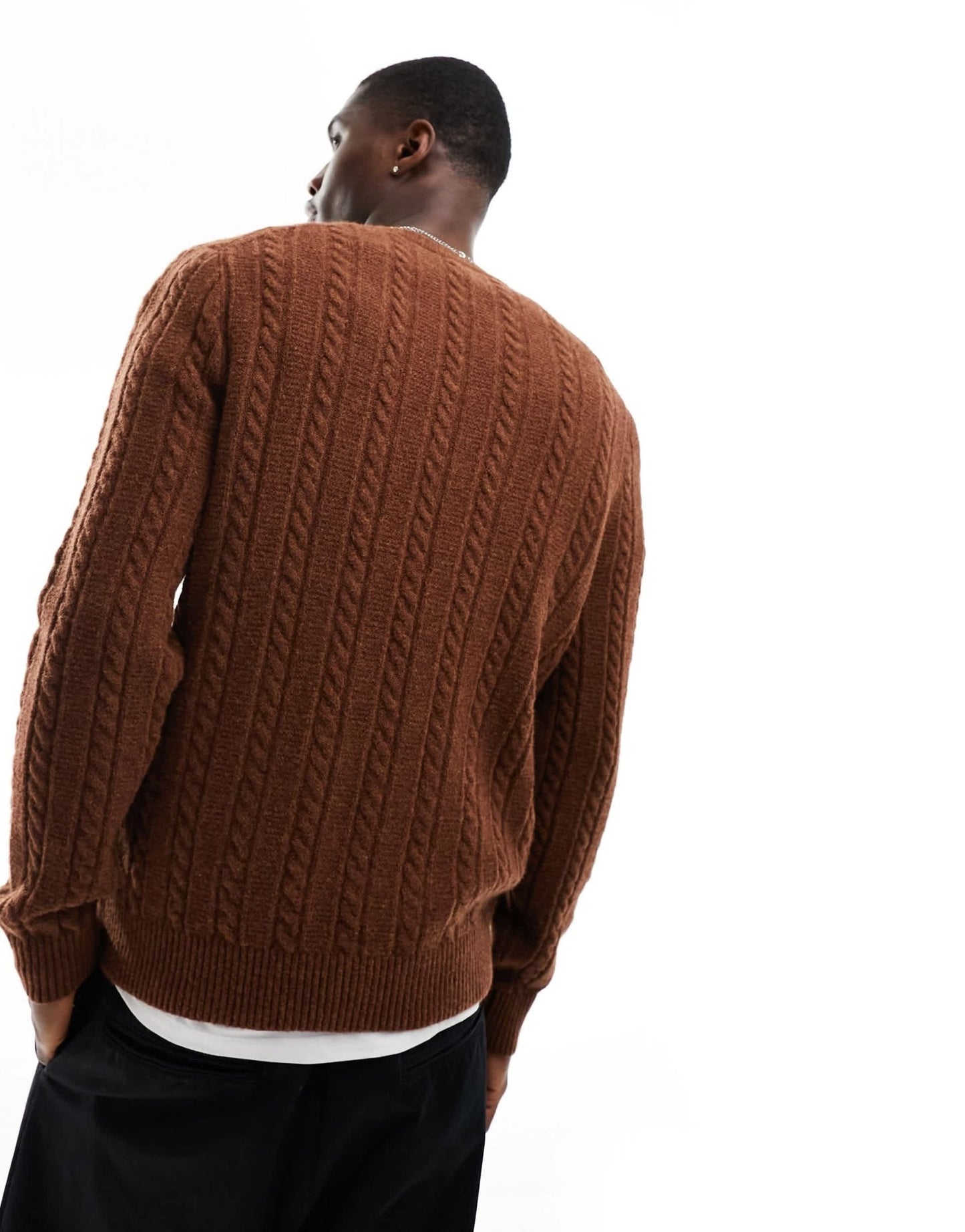 Abercrombie & Fitch cable knit jumper in camel marl - ASOS Sample Sale EU Store