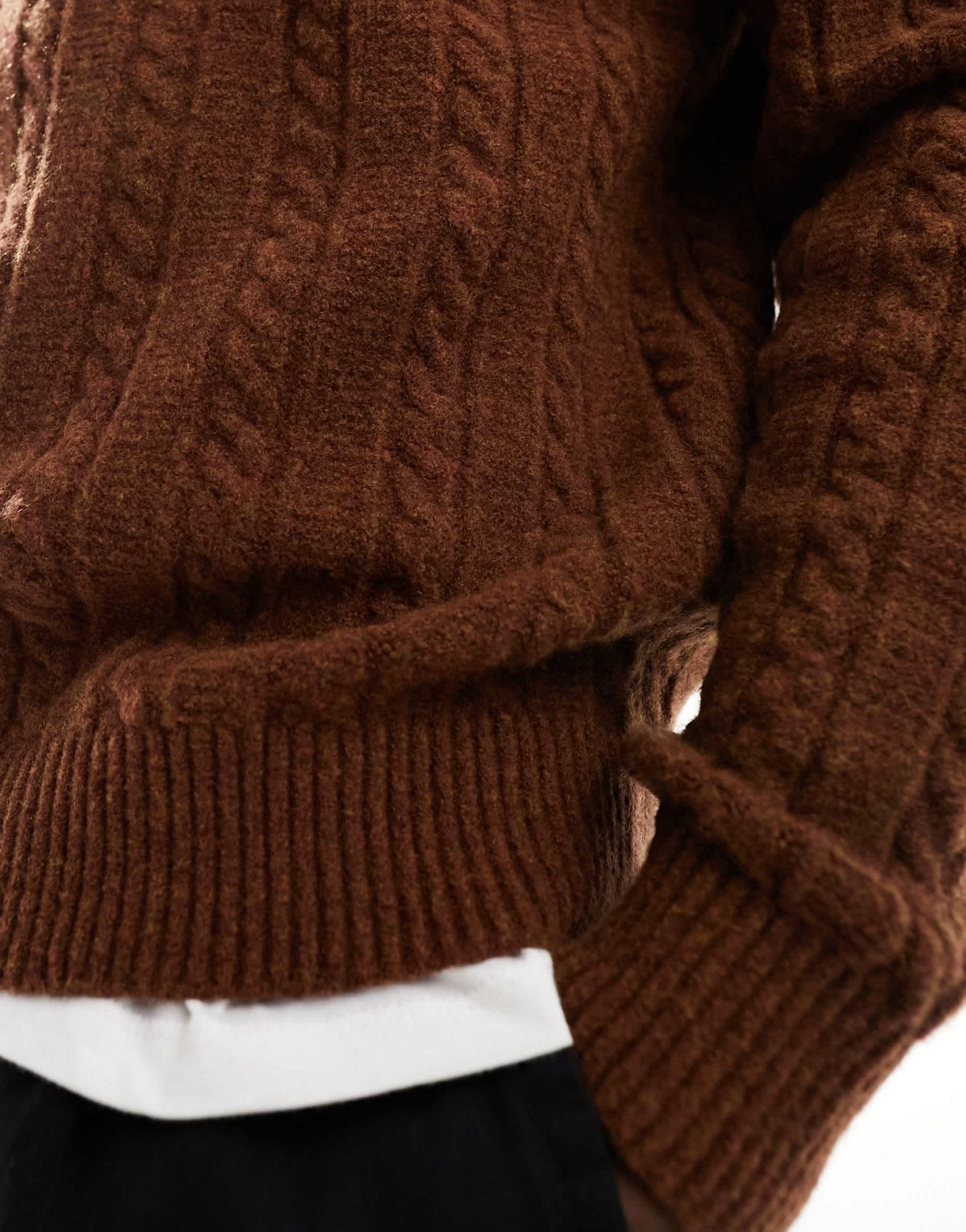 Abercrombie & Fitch cable knit jumper in camel marl - ASOS Sample Sale EU Store