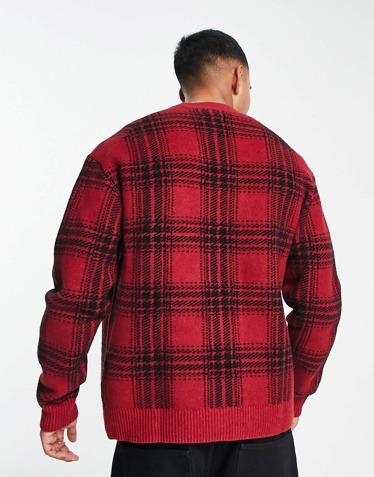 Abercrombie & Fitch check knit cardigan in red - ASOS Sample Sale EU Store