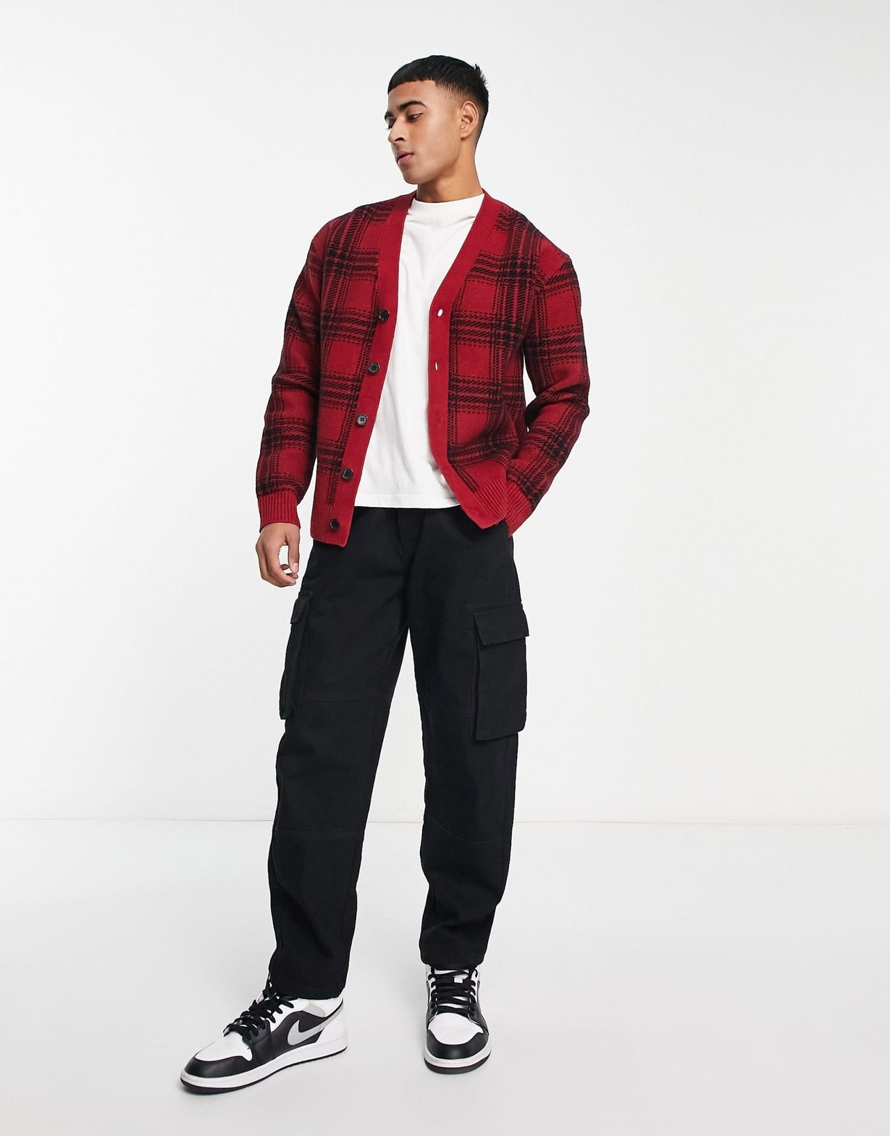 Abercrombie & Fitch check knit cardigan in red - ASOS Sample Sale EU Store