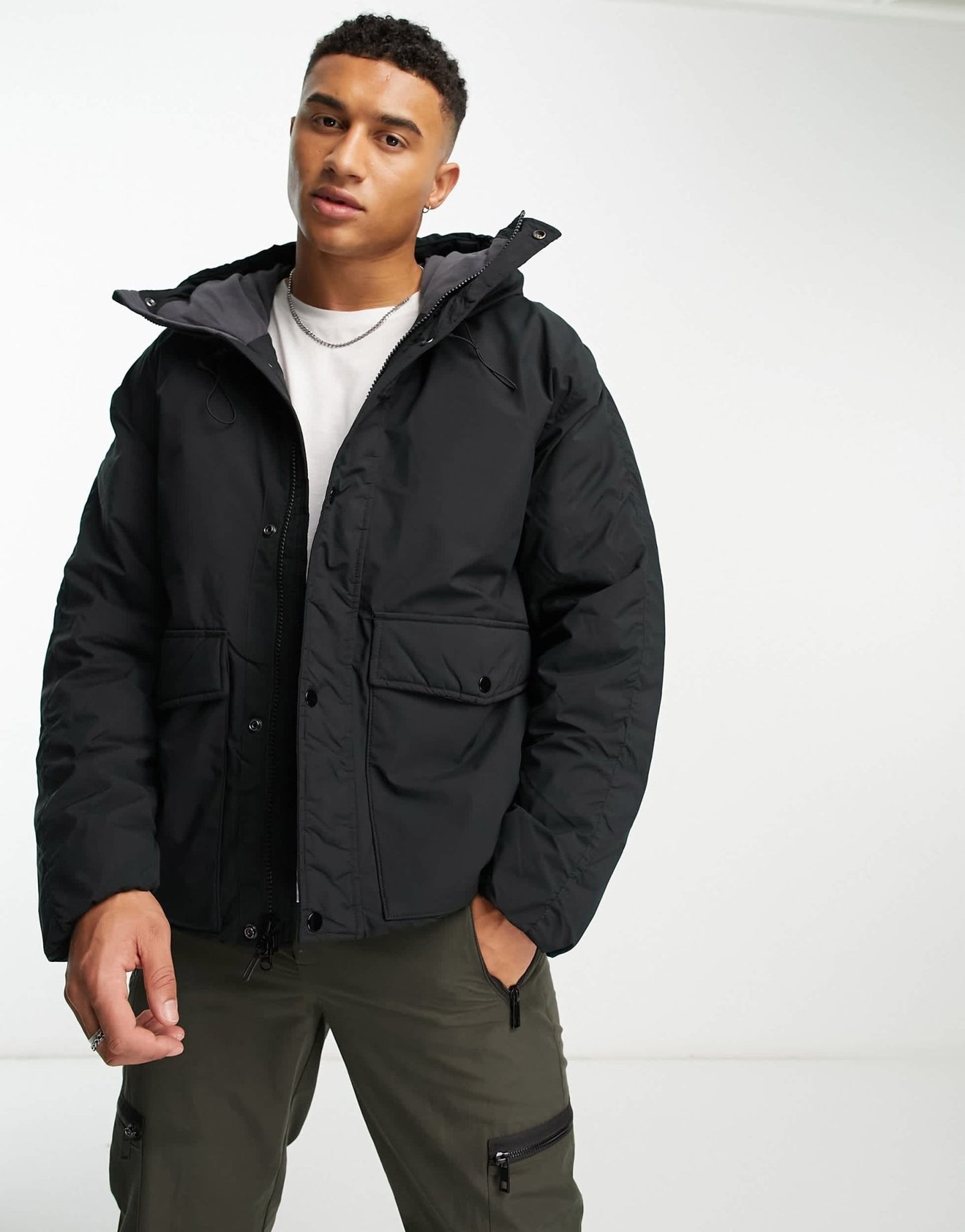 Abercrombie & Fitch cloud hooded puffer jacket in black - ASOS Sample Sale EU Store