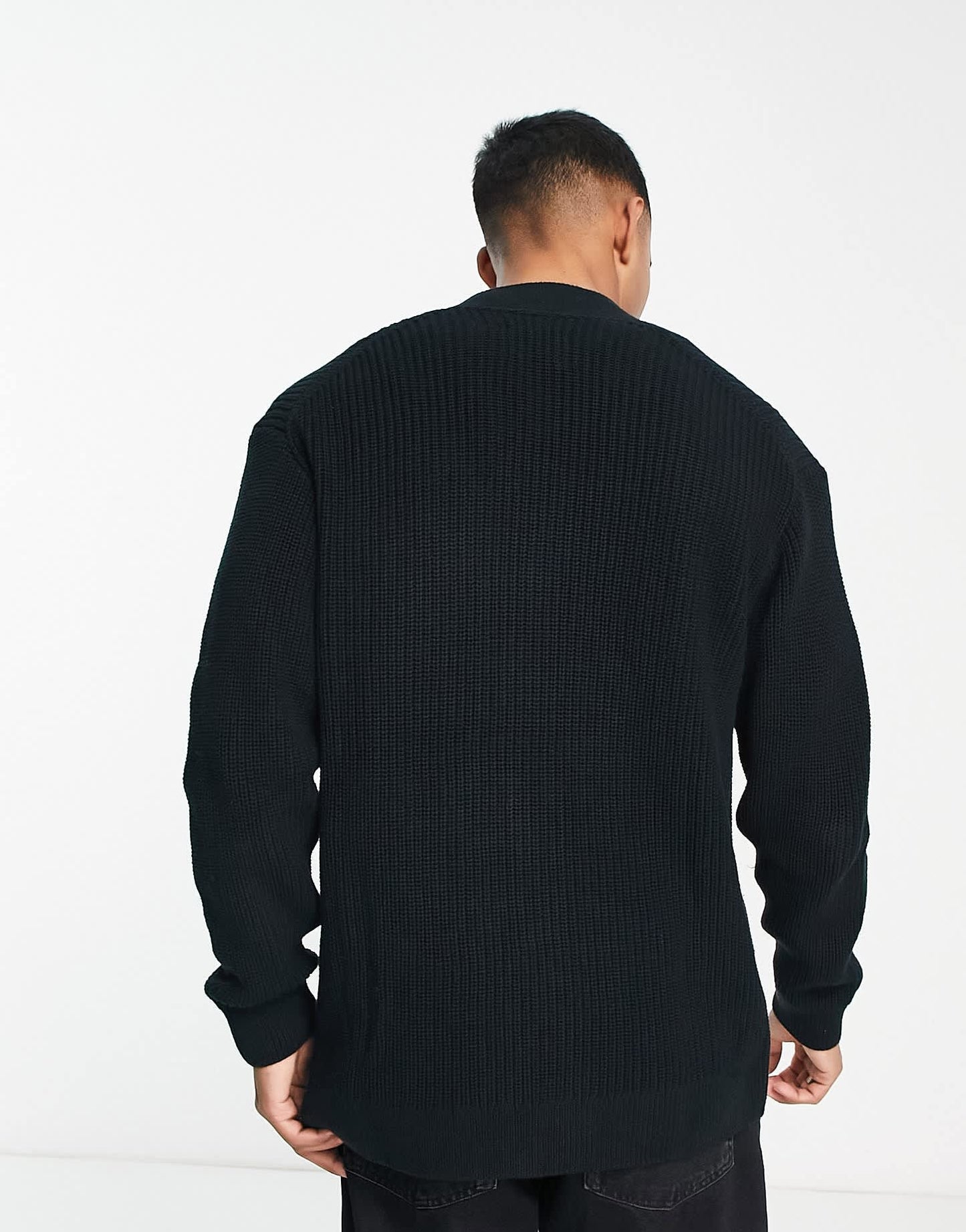 Abercrombie & Fitch crest logo knit cardigan in black - ASOS Sample Sale EU Store