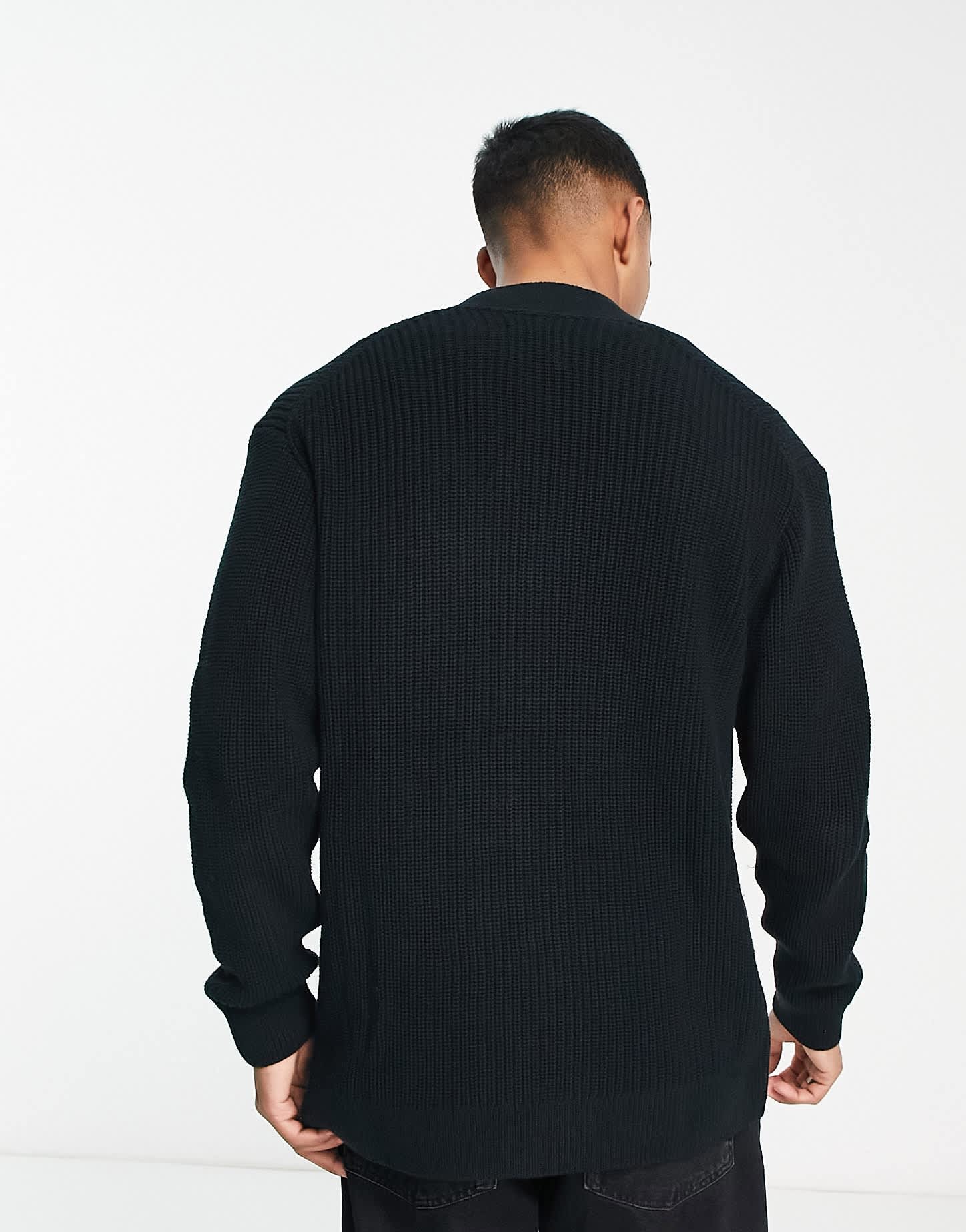 Abercrombie & Fitch crest logo knit cardigan in black - ASOS Sample Sale EU Store
