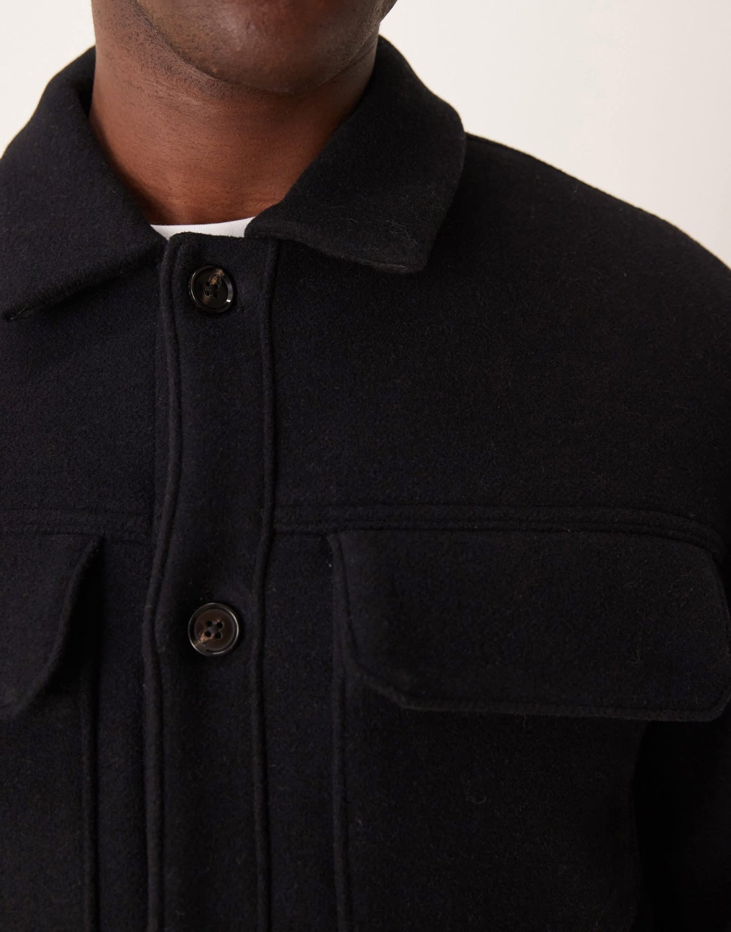 Abercrombie & Fitch cropped dressy twill wool blend trucker in charcoal - ASOS Sample Sale EU Store