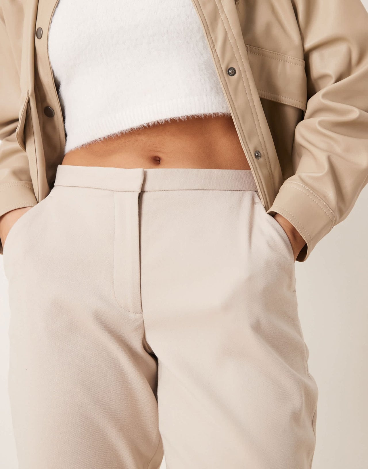 Abercrombie & Fitch curvy low rise bootcut trousers in grey - ASOS Sample Sale EU Store