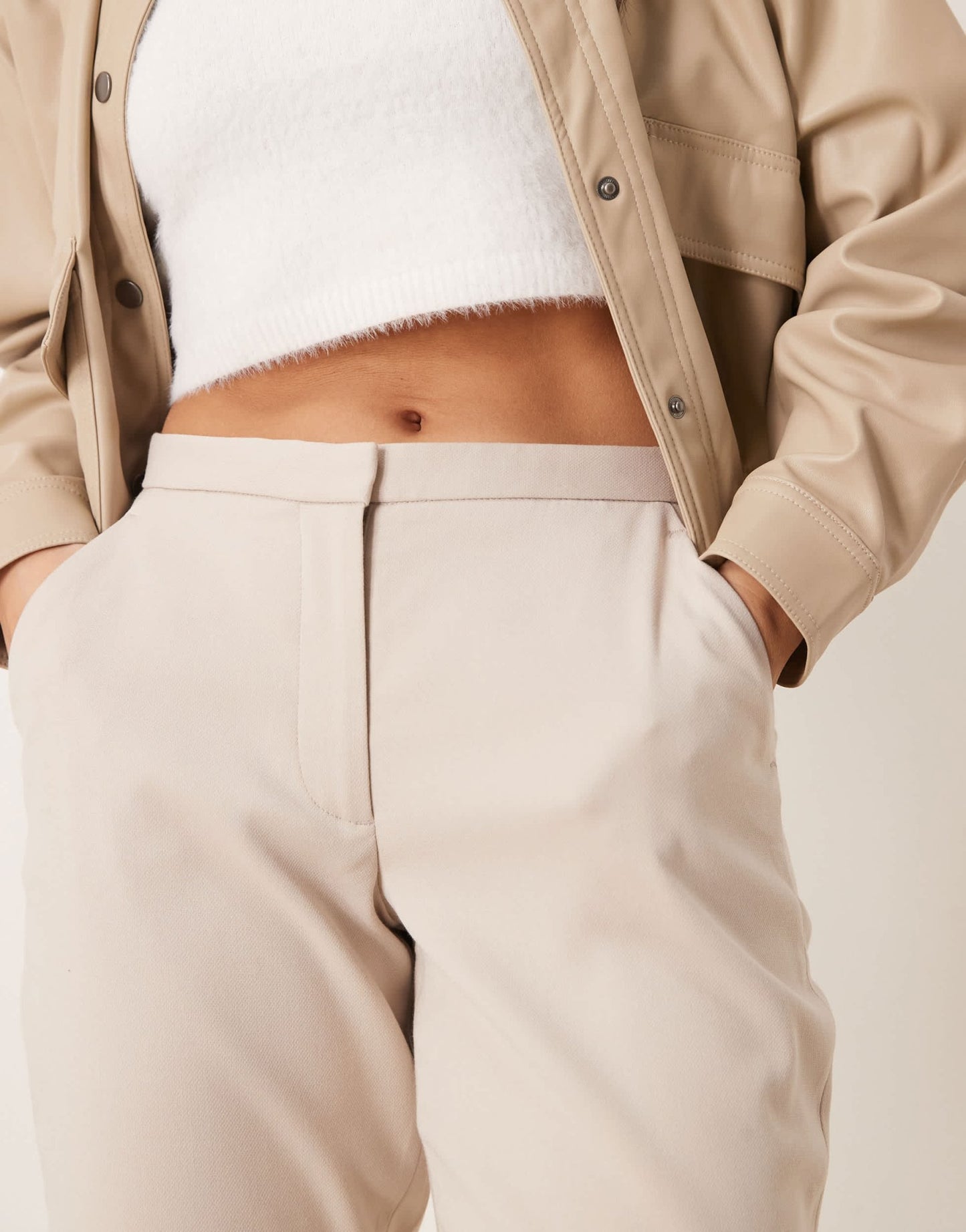 Abercrombie & Fitch curvy low rise bootcut trousers in grey - ASOS Sample Sale EU Store