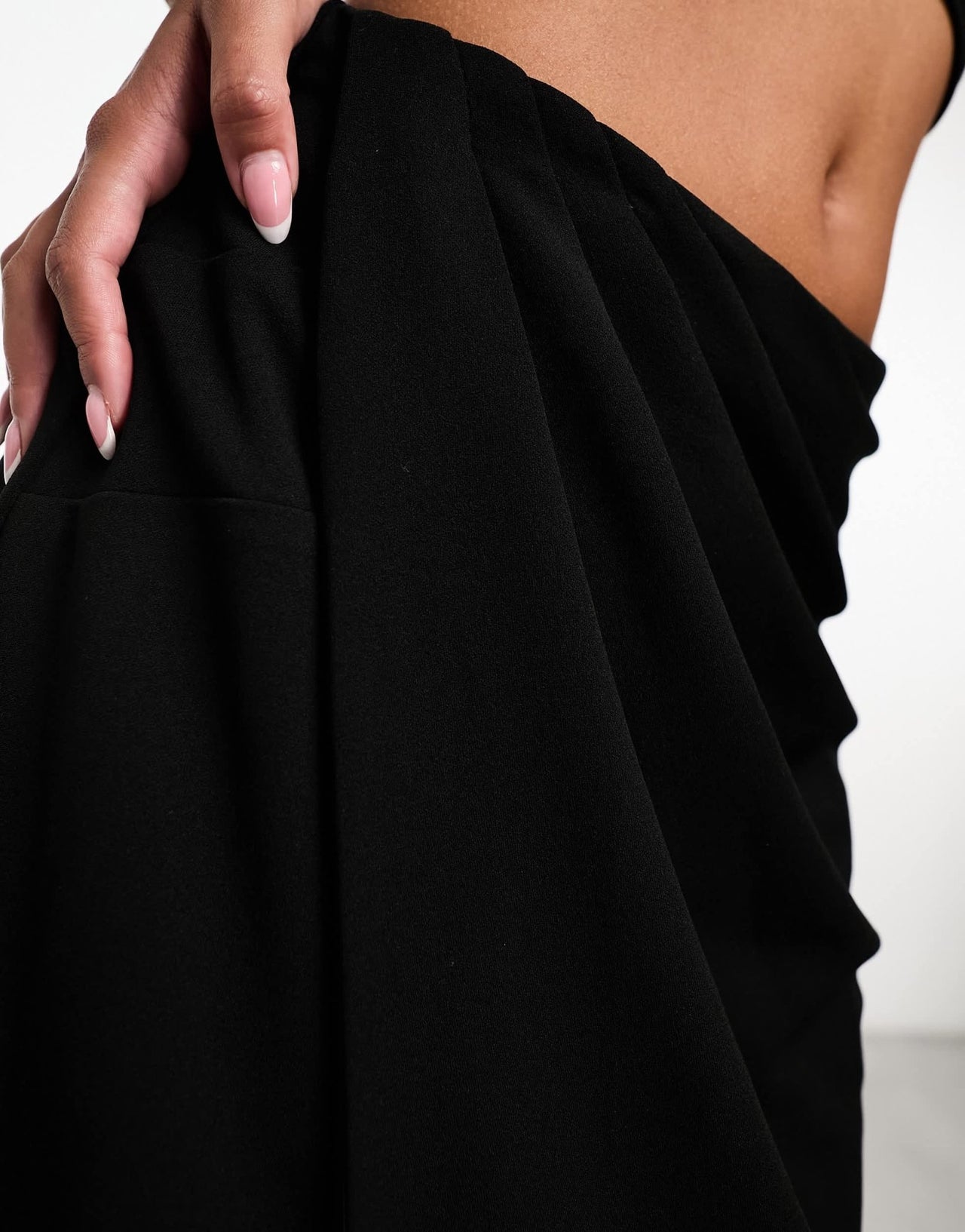 Abercrombie & Fitch draped front midi skirt in black - ASOS Sample Sale EU Store
