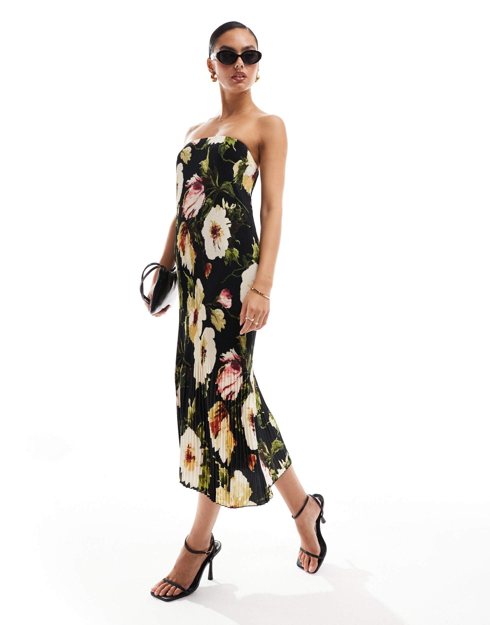 Abercrombie & Fitch Emerson strapless printed maxi dress in pink - ASOS Sample Sale EU Store