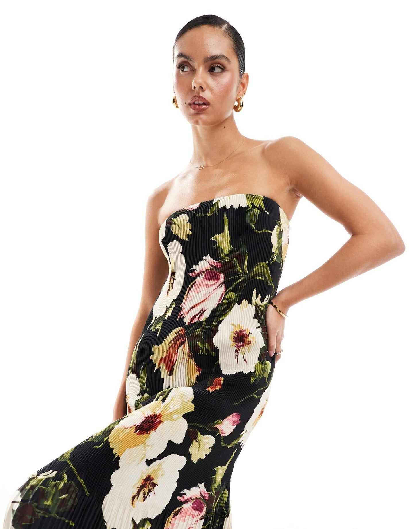 Abercrombie & Fitch Emerson strapless printed maxi dress in pink - ASOS Sample Sale EU Store