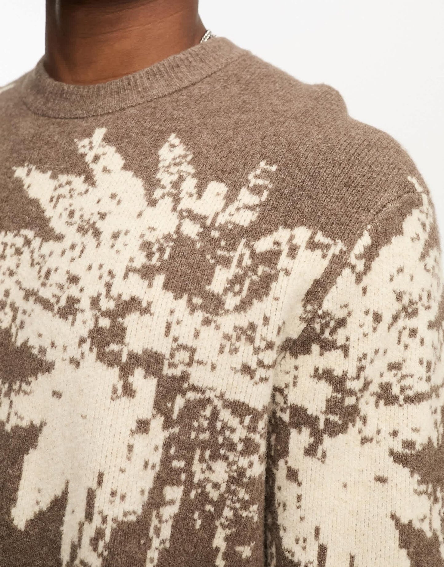 Abercrombie & Fitch floral crewneck knit jumper in brown - ASOS Sample Sale EU Store