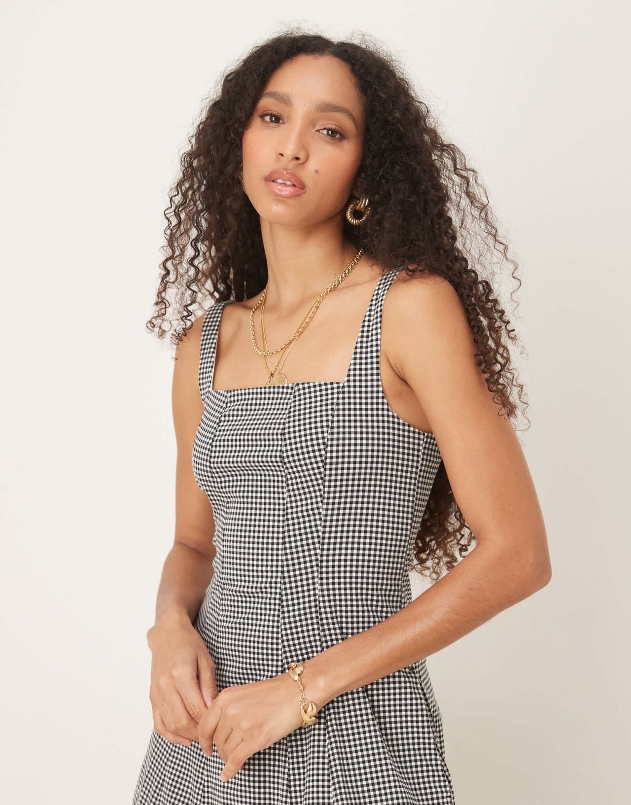 Abercrombie & Fitch flowy midi dress in black gingham - ASOS Sample Sale EU Store