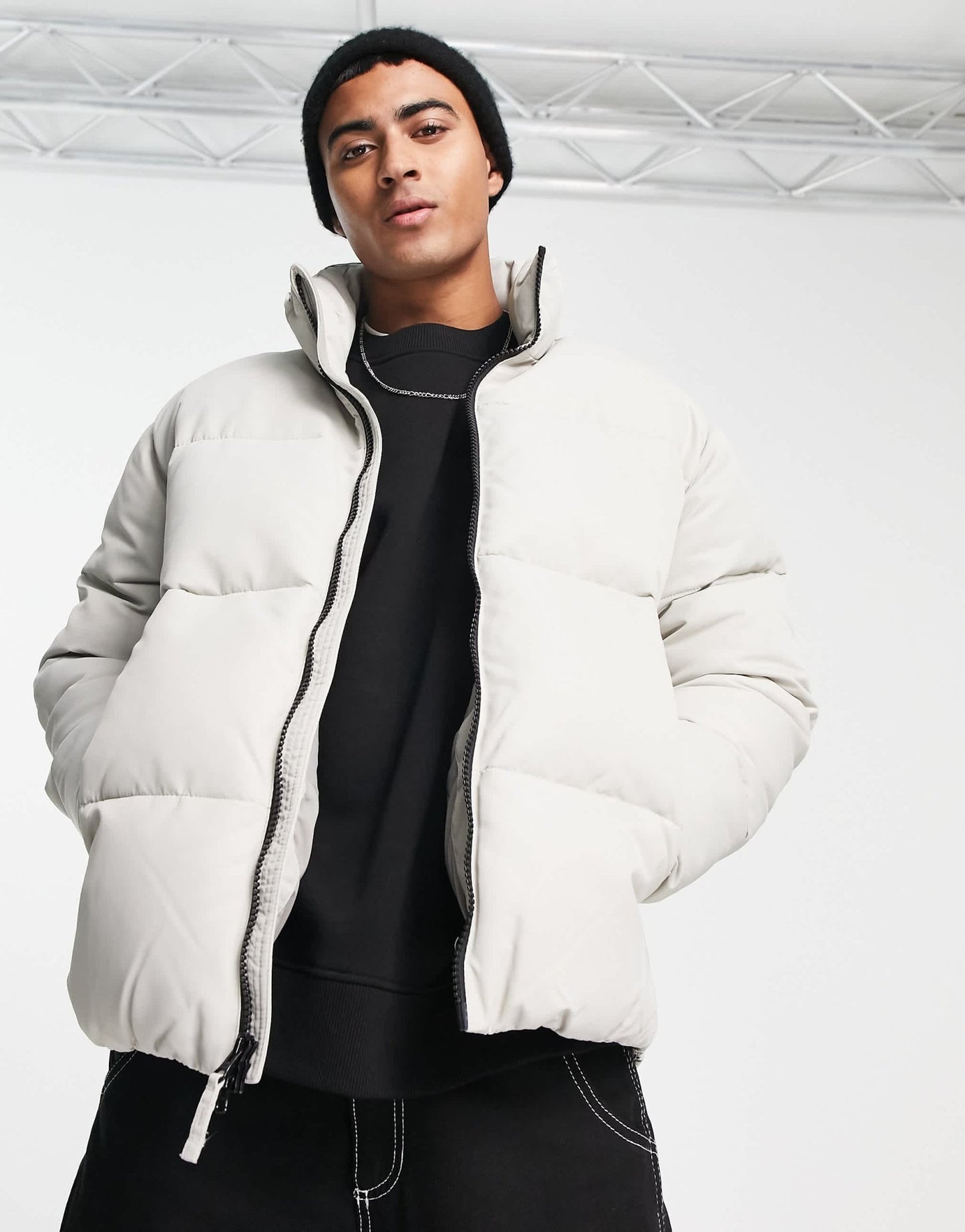 Abercrombie & Fitch heavyweight puffer jacket in beige - ASOS Sample Sale EU Store