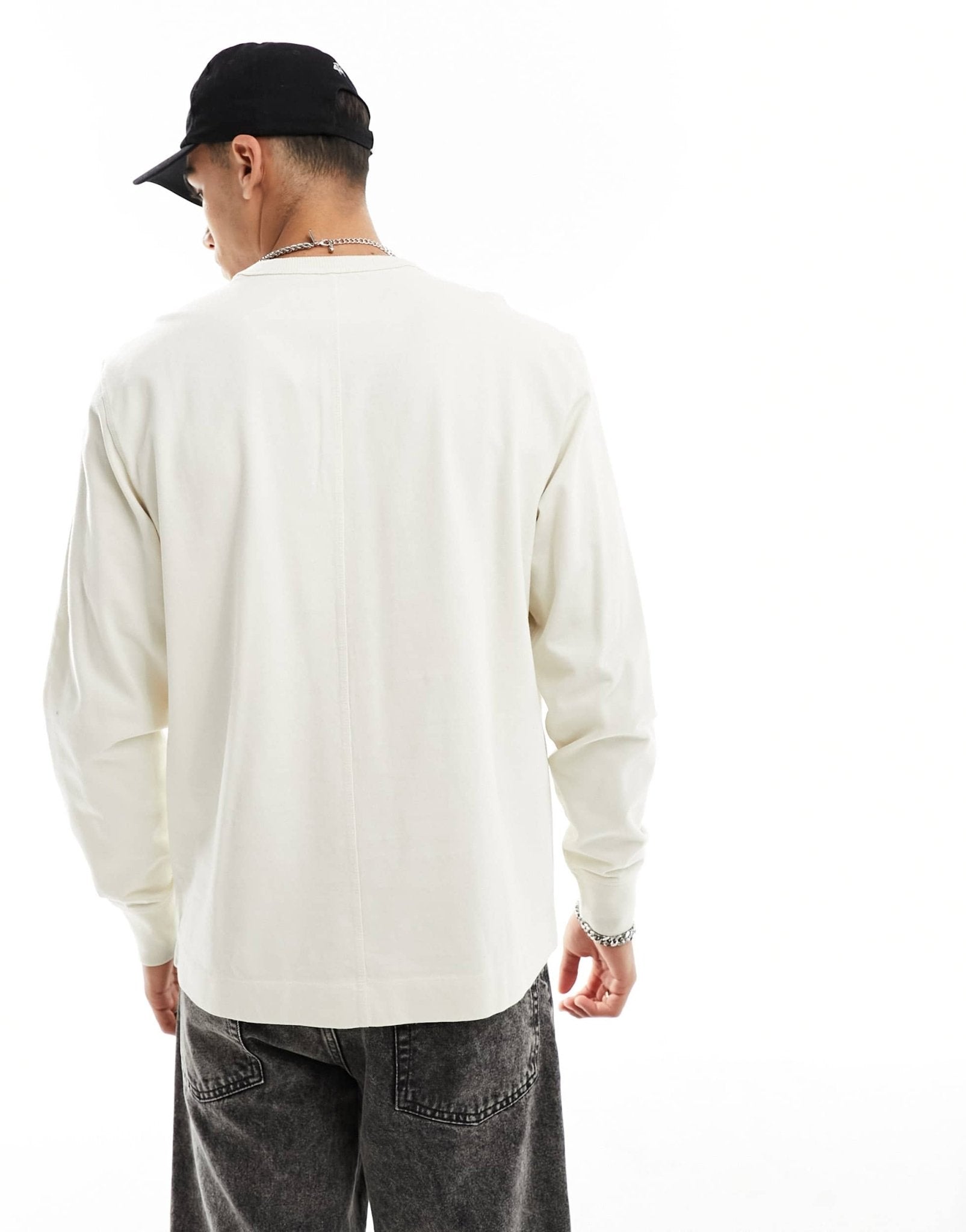 Abercrombie & Fitch icon logo long sleeve henley top in cream - ASOS Sample Sale EU Store