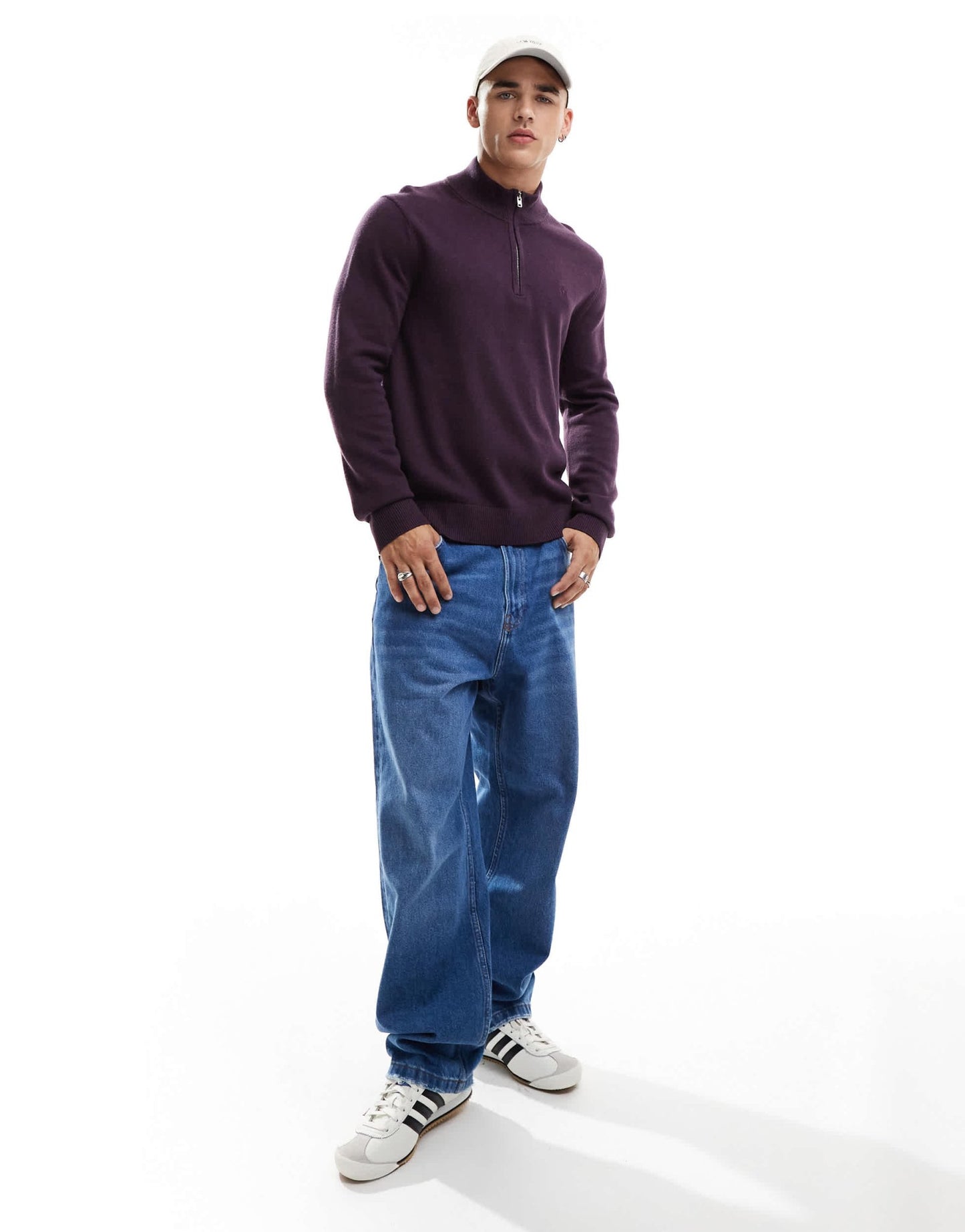 Abercrombie & Fitch icon logo merino knit half zip jumper in mauve - ASOS Sample Sale EU Store