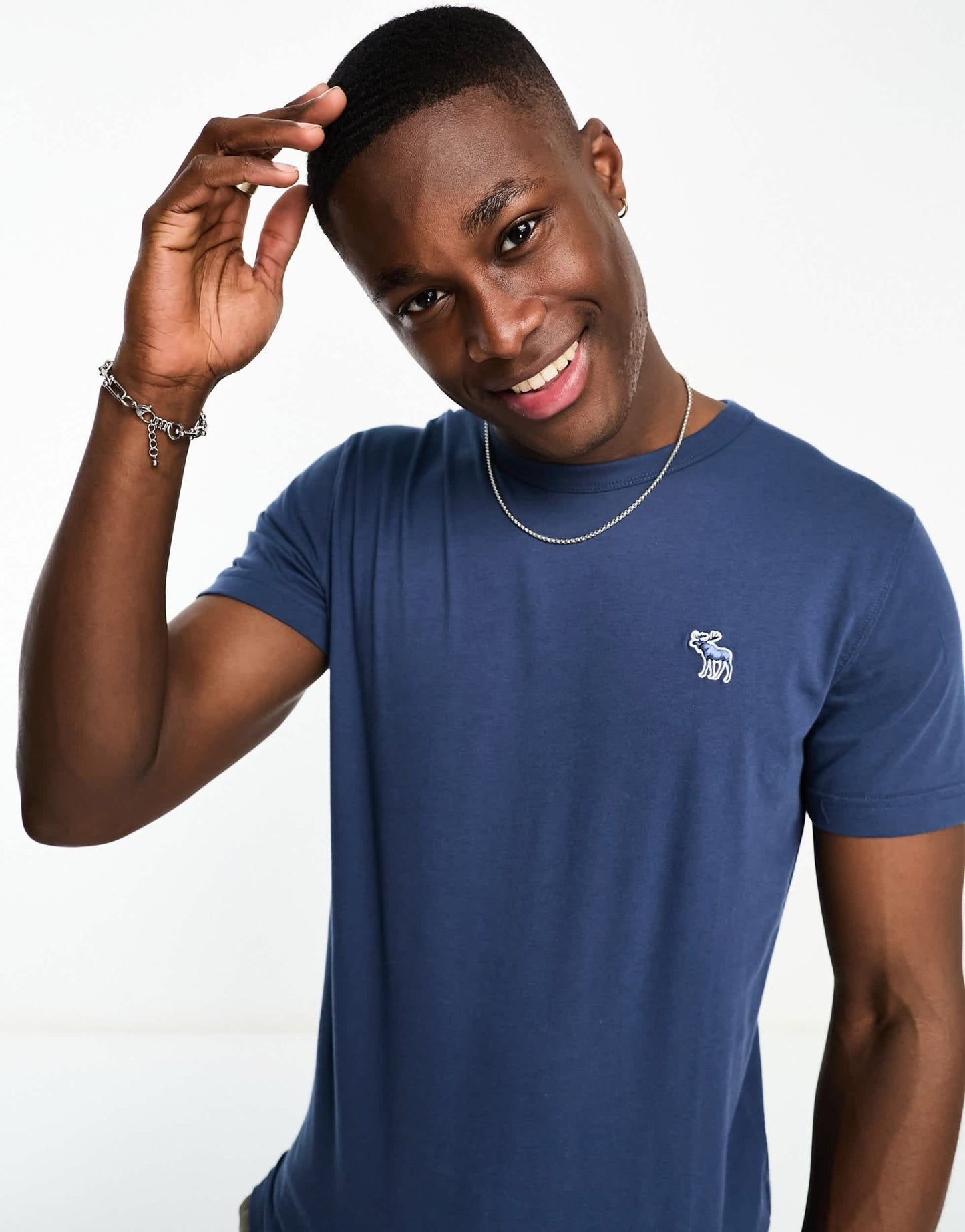 Abercrombie & Fitch icon logo t-shirt in mid blue - ASOS Sample Sale EU Store