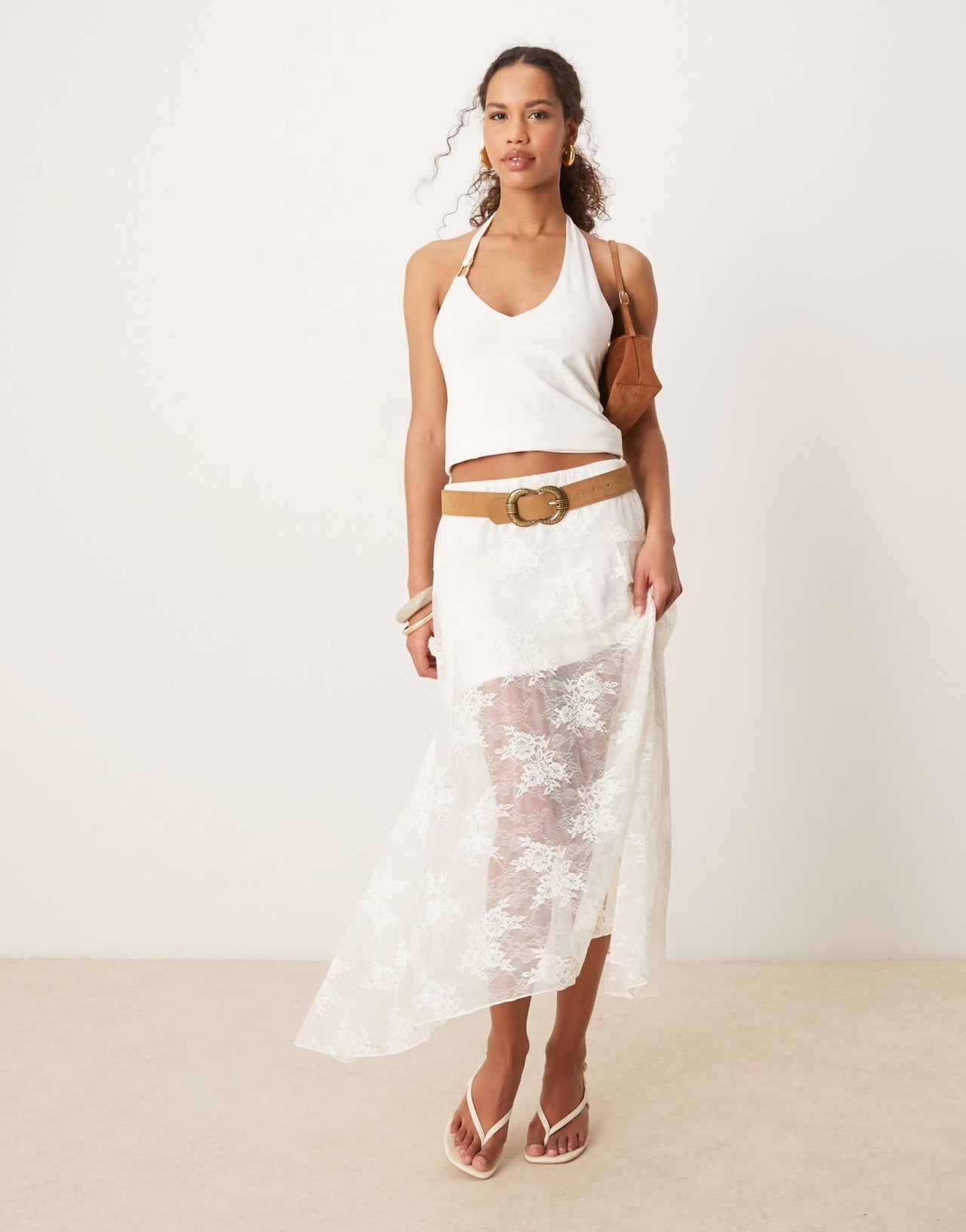 Abercrombie & Fitch lace detail flowy maxi skirt in white - ASOS Sample Sale EU Store