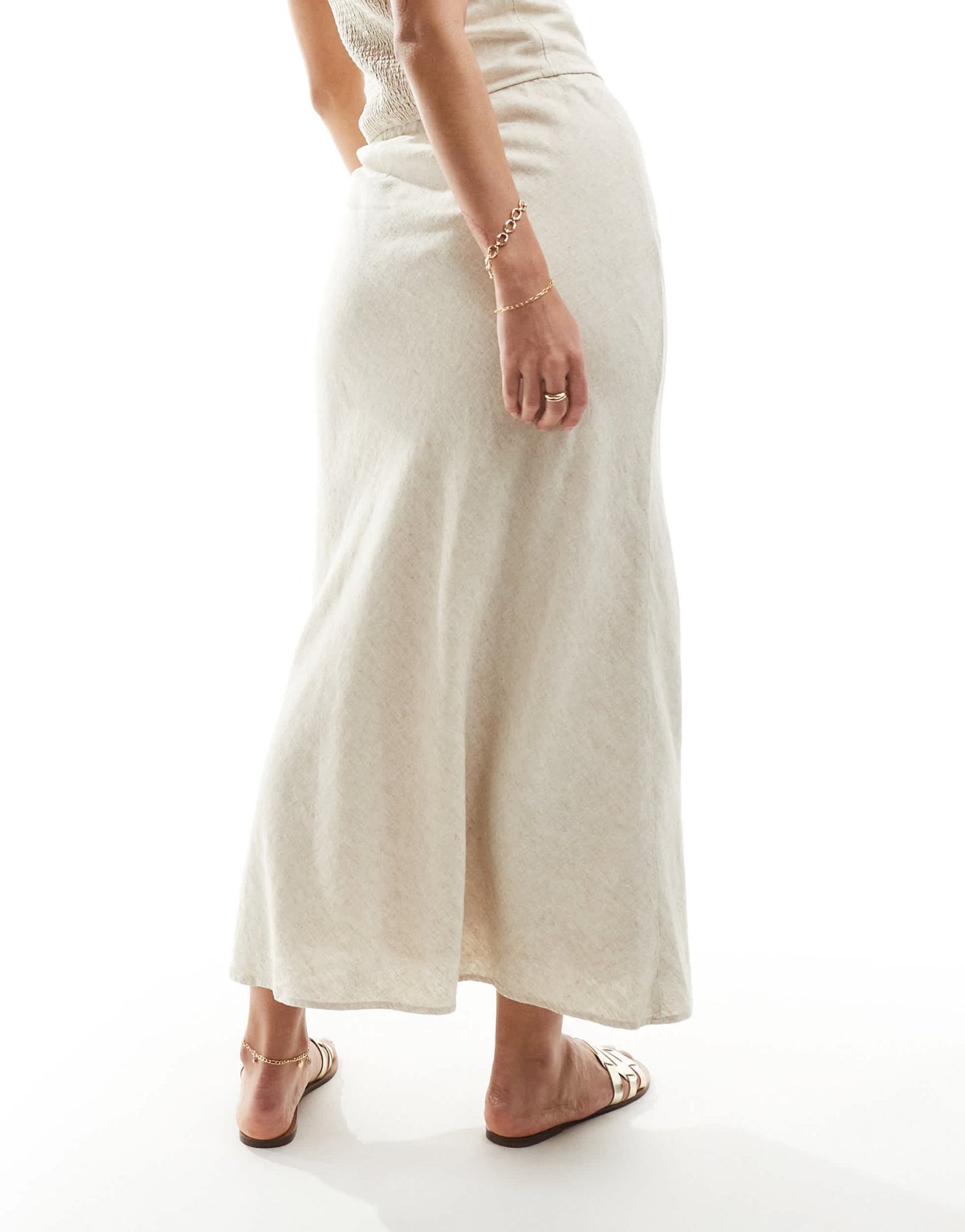 Abercrombie & Fitch linen blend bias cut maxi skirt in oatmeal co - ord - ASOS Sample Sale EU Store