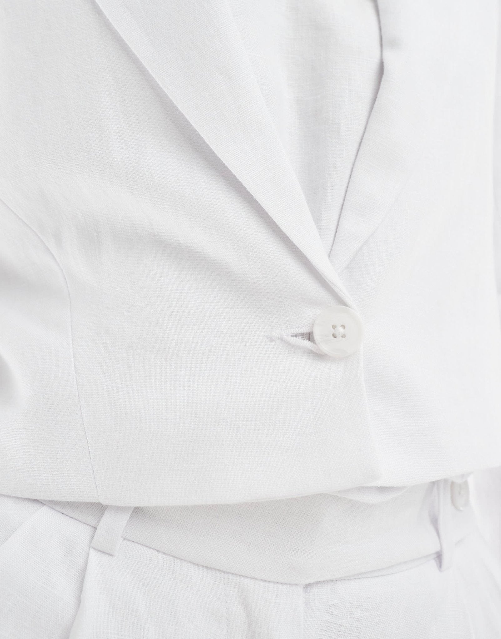 Abercrombie & Fitch linen blend cropped blazer in white mix and match - ASOS Sample Sale EU Store