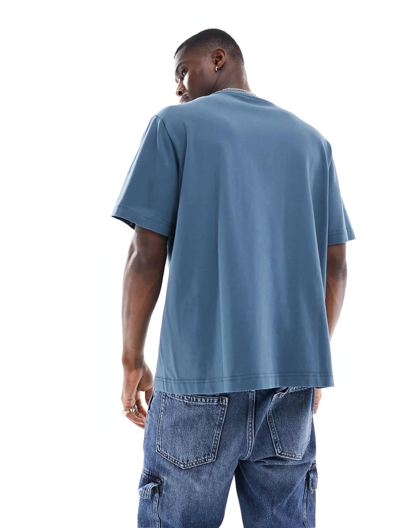Abercrombie & Fitch microscale trend front and back logo t-shirt in mid blue - ASOS Sample Sale EU Store