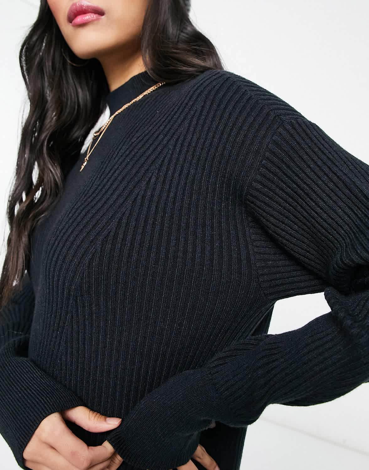 Abercrombie & Fitch mock neck sweater dress in black - ASOS Sample Sale EU Store
