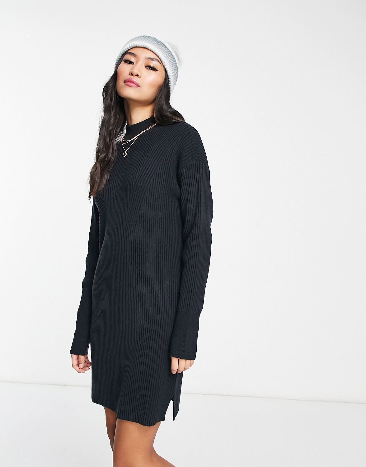 Abercrombie & Fitch mock neck sweater dress in black - ASOS Sample Sale EU Store