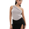 Abercrombie & Fitch body monospalla con nodo in taupe