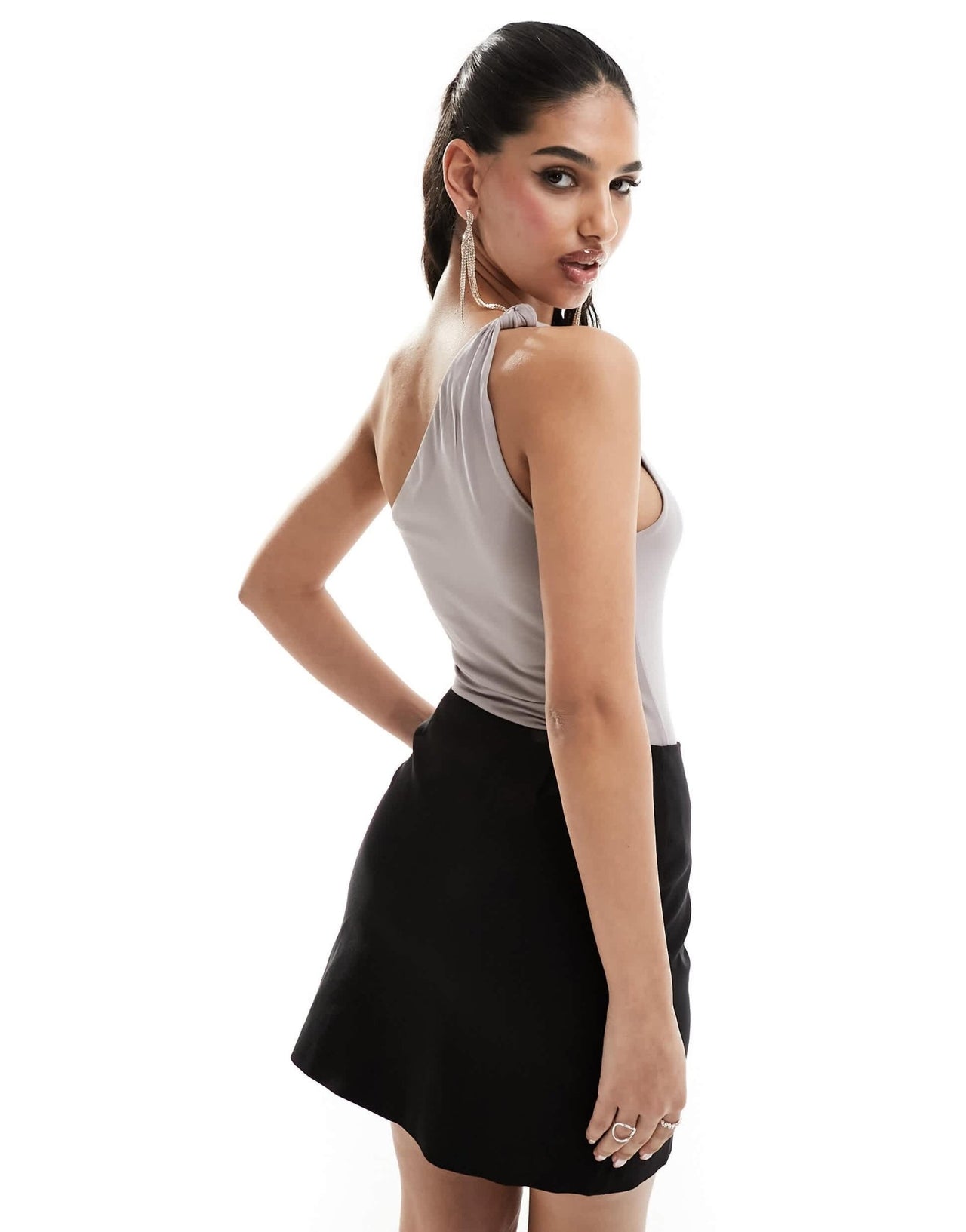 Abercrombie & Fitch one shoulder twist bodysuit in taupe - ASOS Sample Sale EU Store