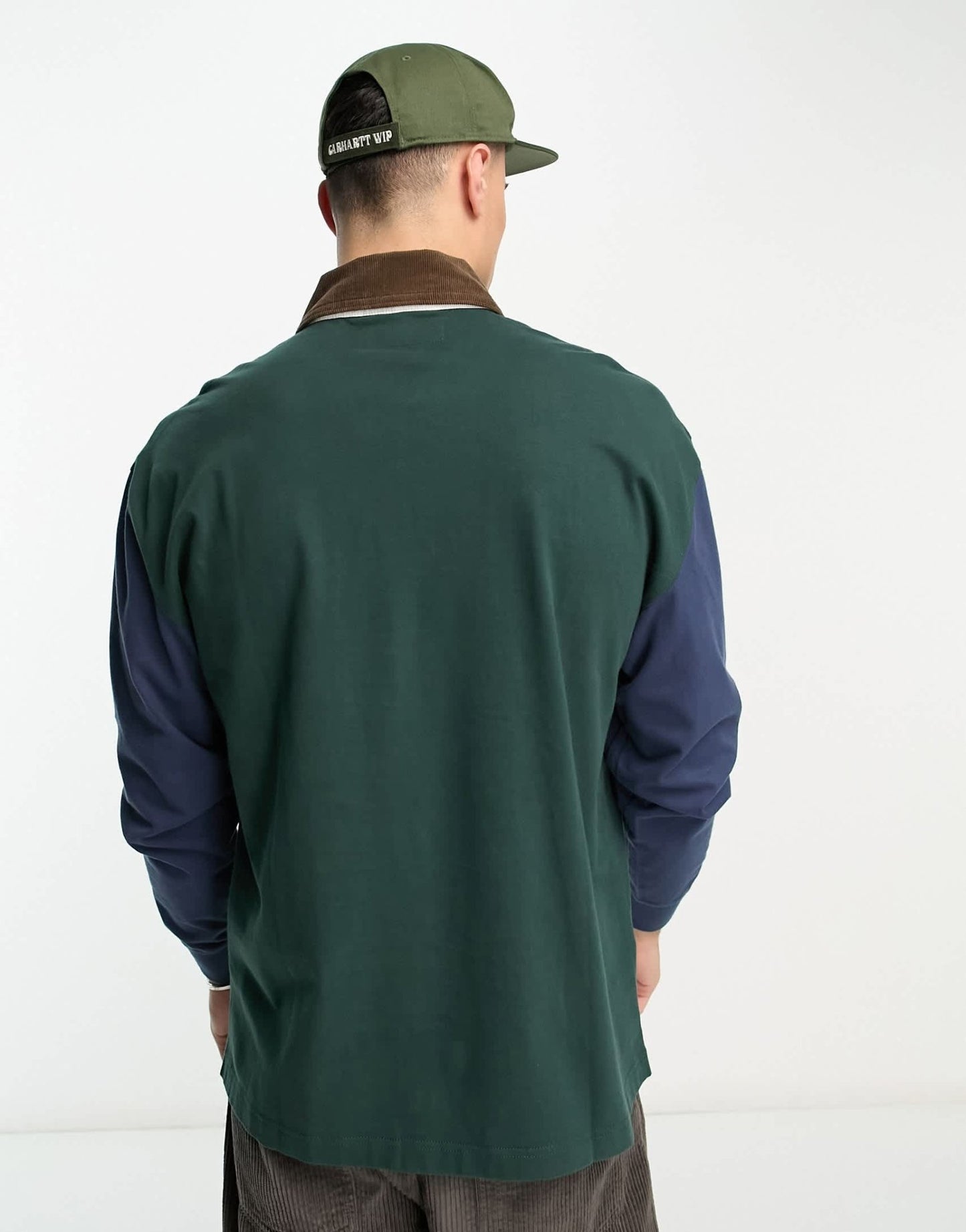 Abercrombie & Fitch oversized colour block rugby polo in dark green - ASOS Sample Sale EU Store