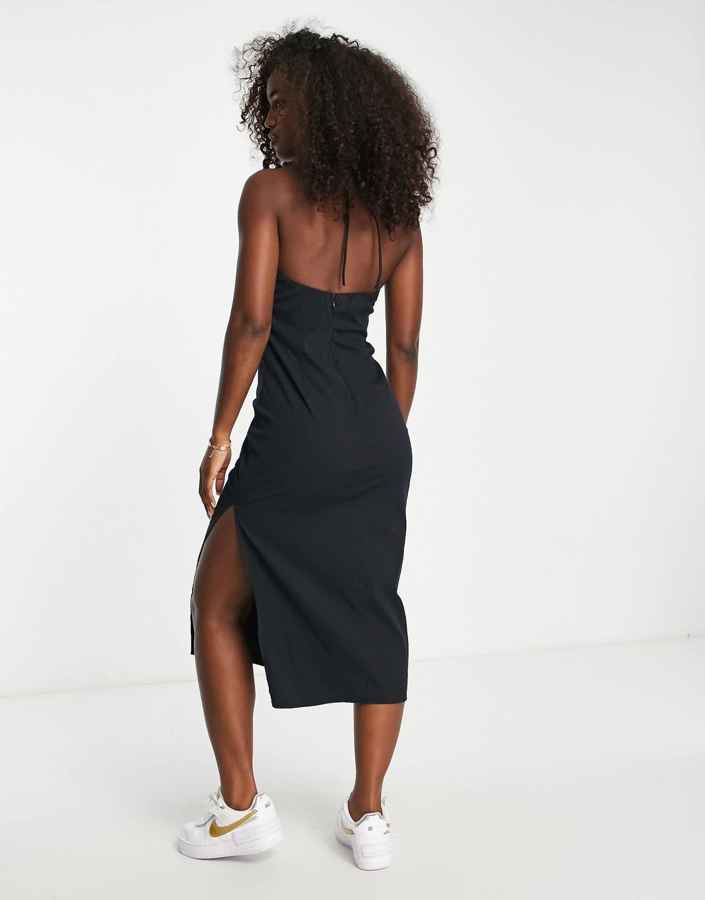 Abercrombie & Fitch plunge o - ring midi dress in black - ASOS Sample Sale EU Store