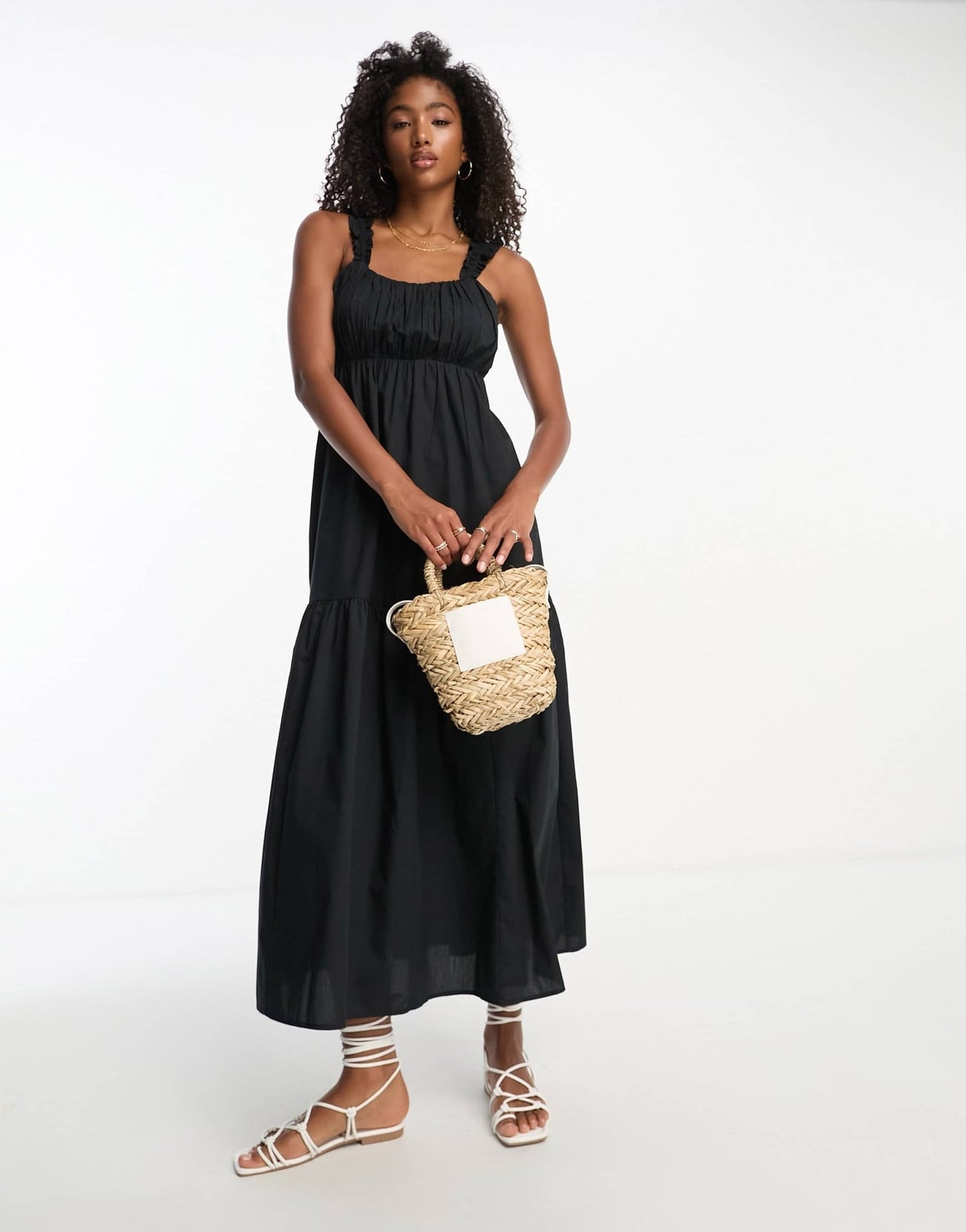 Abercrombie & Fitch poplin maxi dress in black - ASOS Sample Sale EU Store