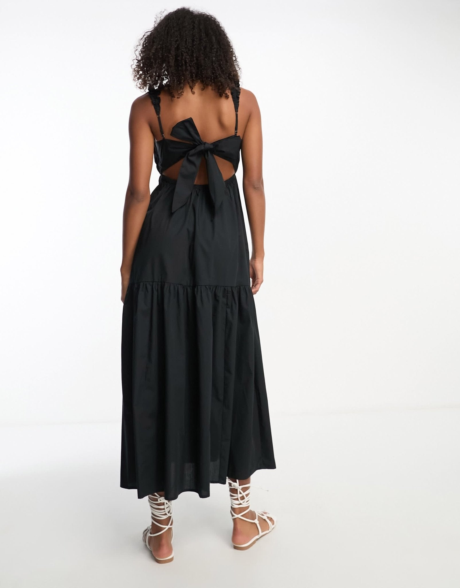 Abercrombie & Fitch poplin maxi dress in black - ASOS Sample Sale EU Store