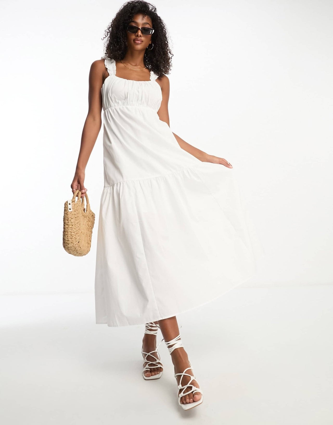 Abercrombie & Fitch poplin maxi dress in white - ASOS Sample Sale EU Store